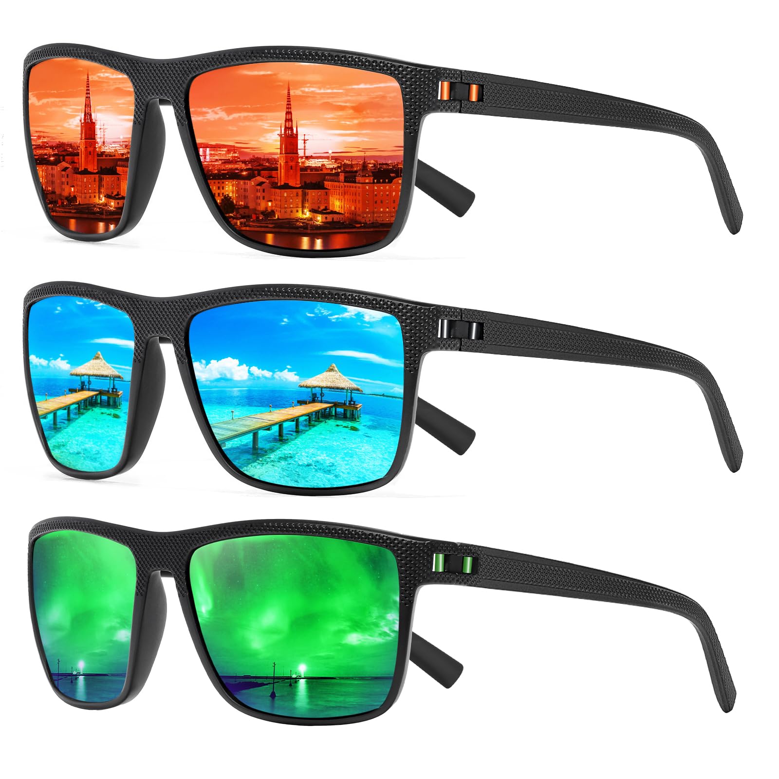 Foto 1 | Gafas De Sol Turbopep Cuadradas Polarizadas Ligeras Uv400 - Venta Internacional.