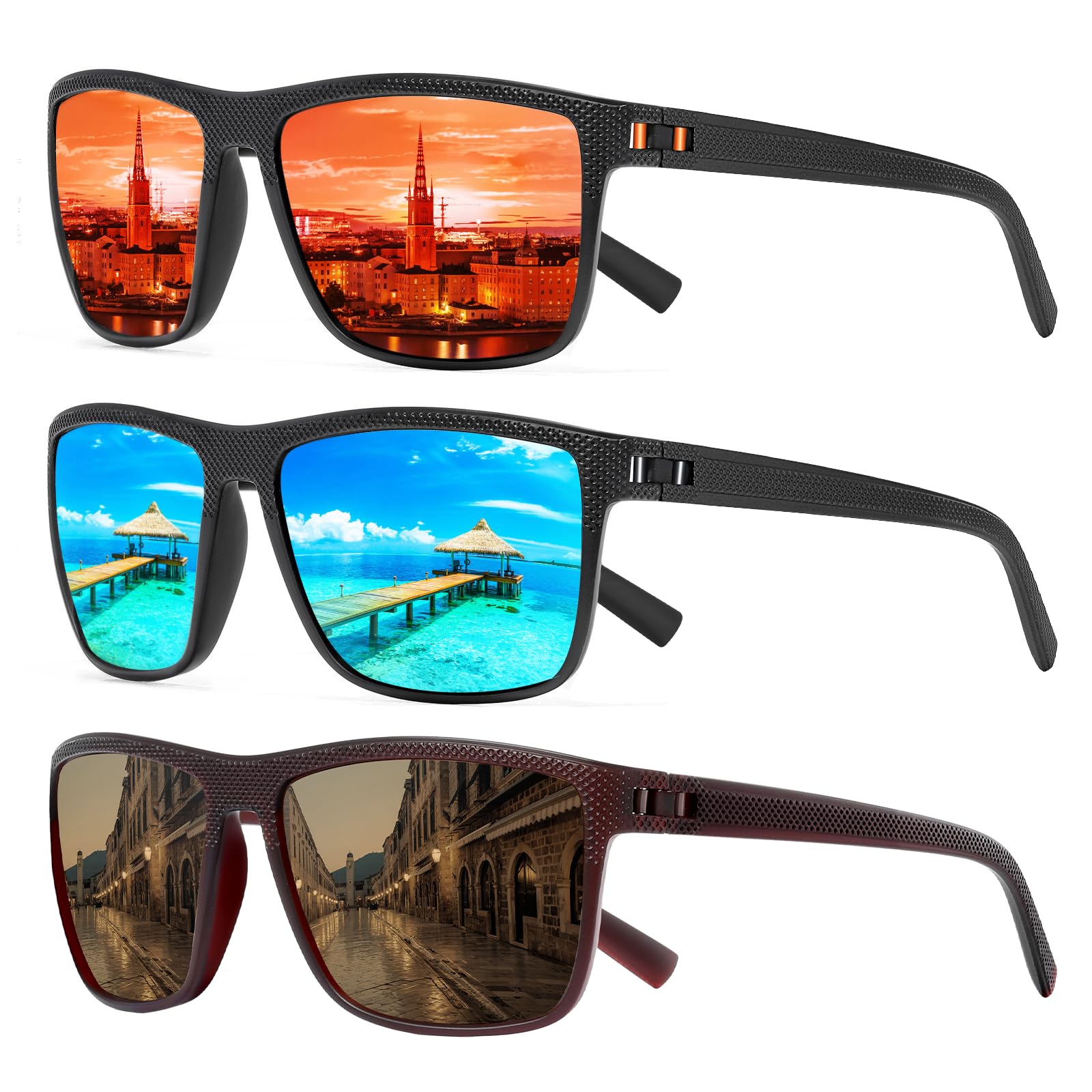 Foto 1 | Gafas De Sol Turbopep Cuadradas Polarizadas Ligeras Uv400 - Venta Internacional.
