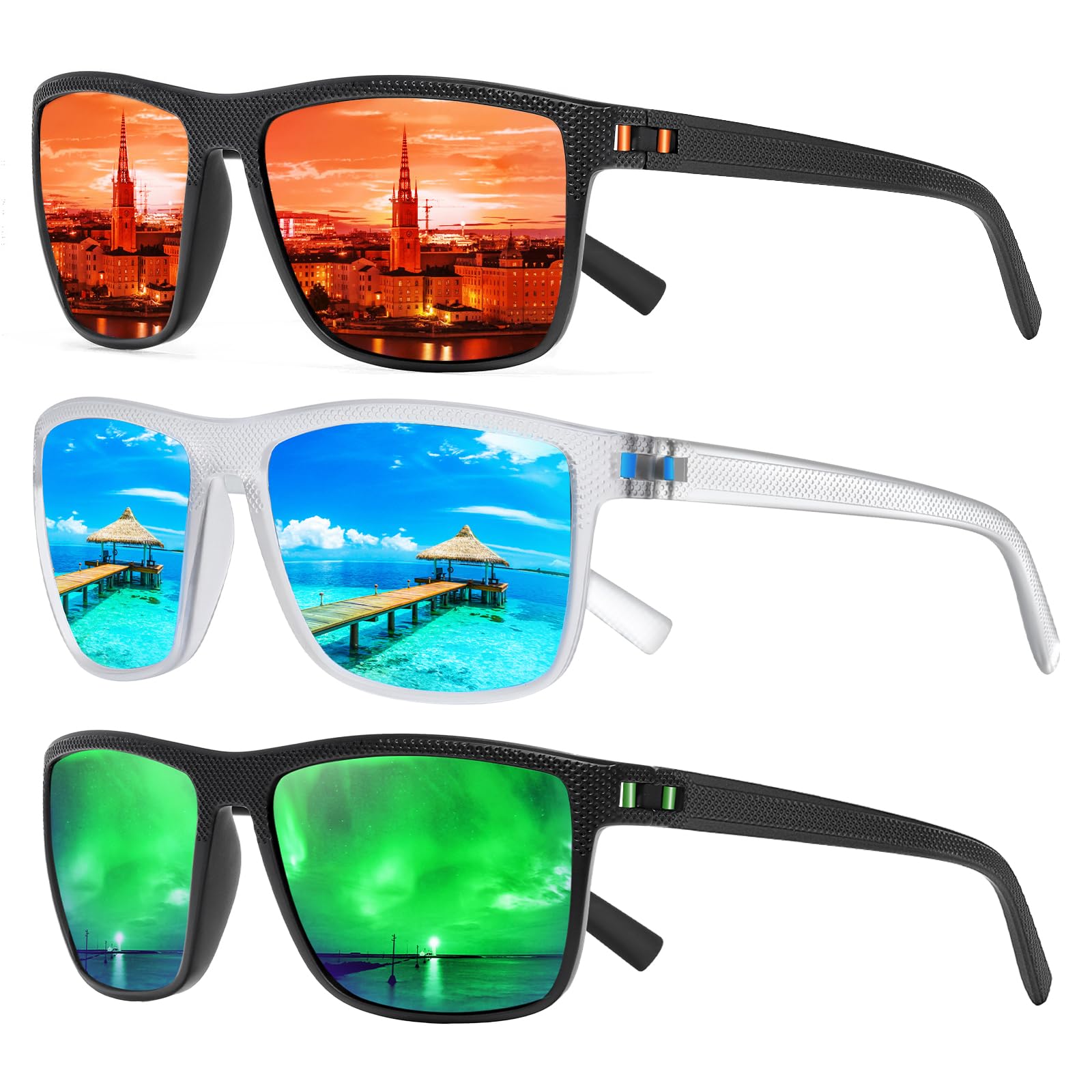 Foto 1 | Gafas De Sol Turbopep Cuadradas Polarizadas Ligeras Uv400 - Venta Internacional.