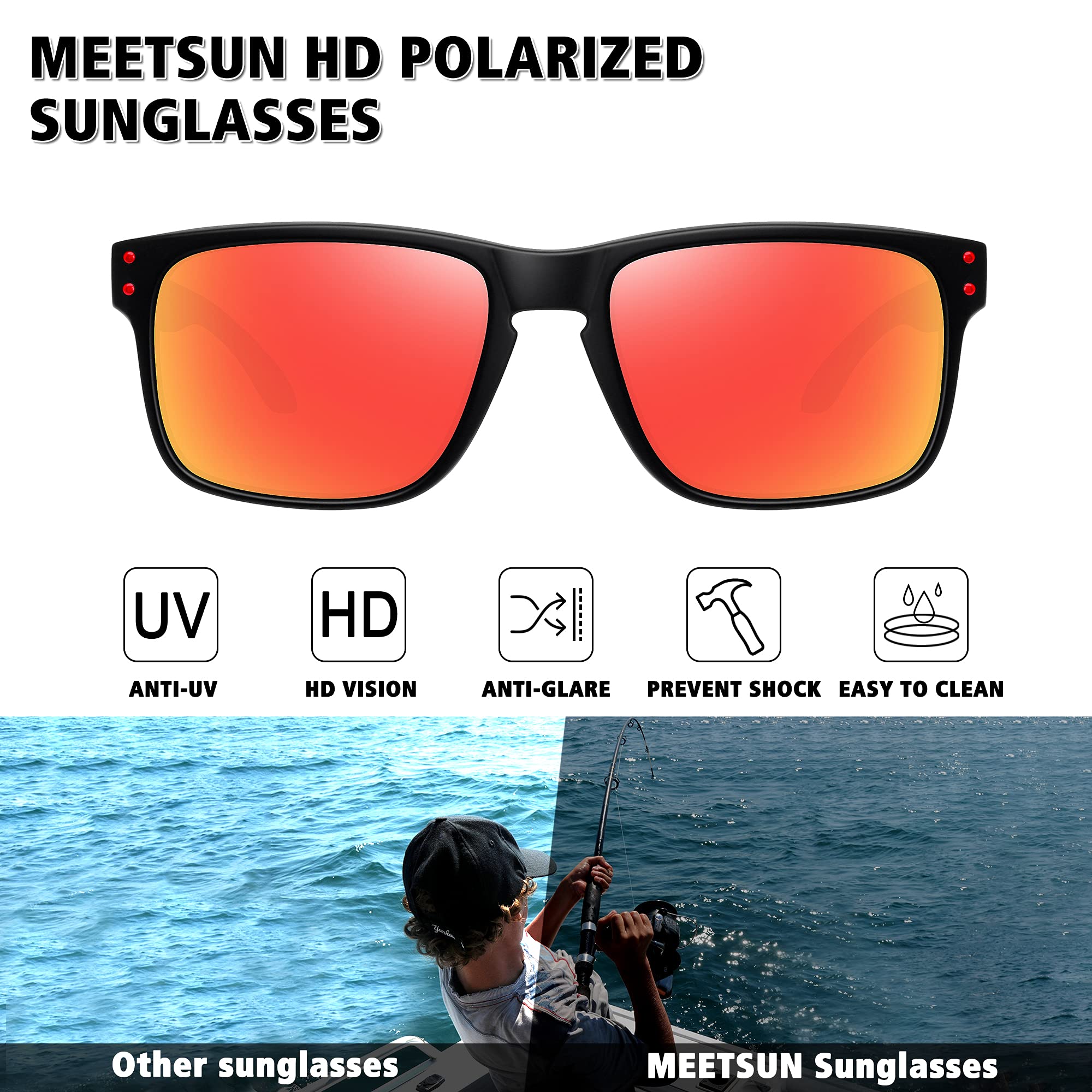Foto 2 | Gafas De Sol Meetsun Con Protección Uv400 Polarizadas  Paquete De 3 - Venta Internacional.