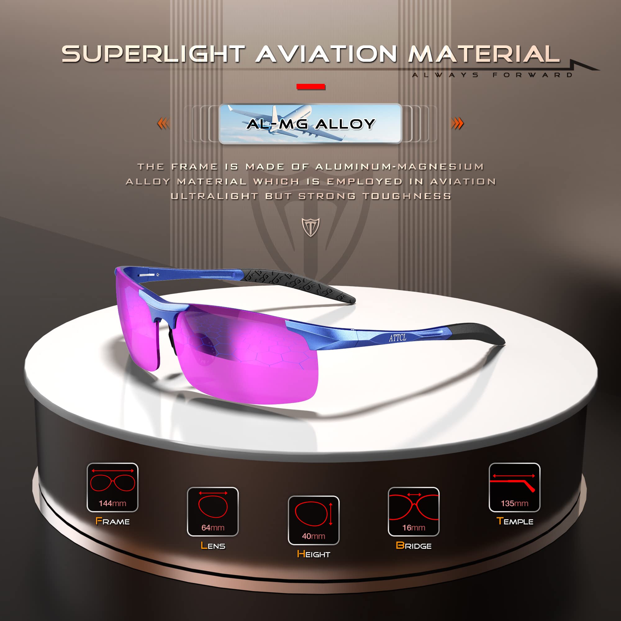 Foto 4 pulgar | Gafas De Sol Attcl Fashion Sports Polarizadas Para Hombre 8177azul-purple - Venta Internacional.
