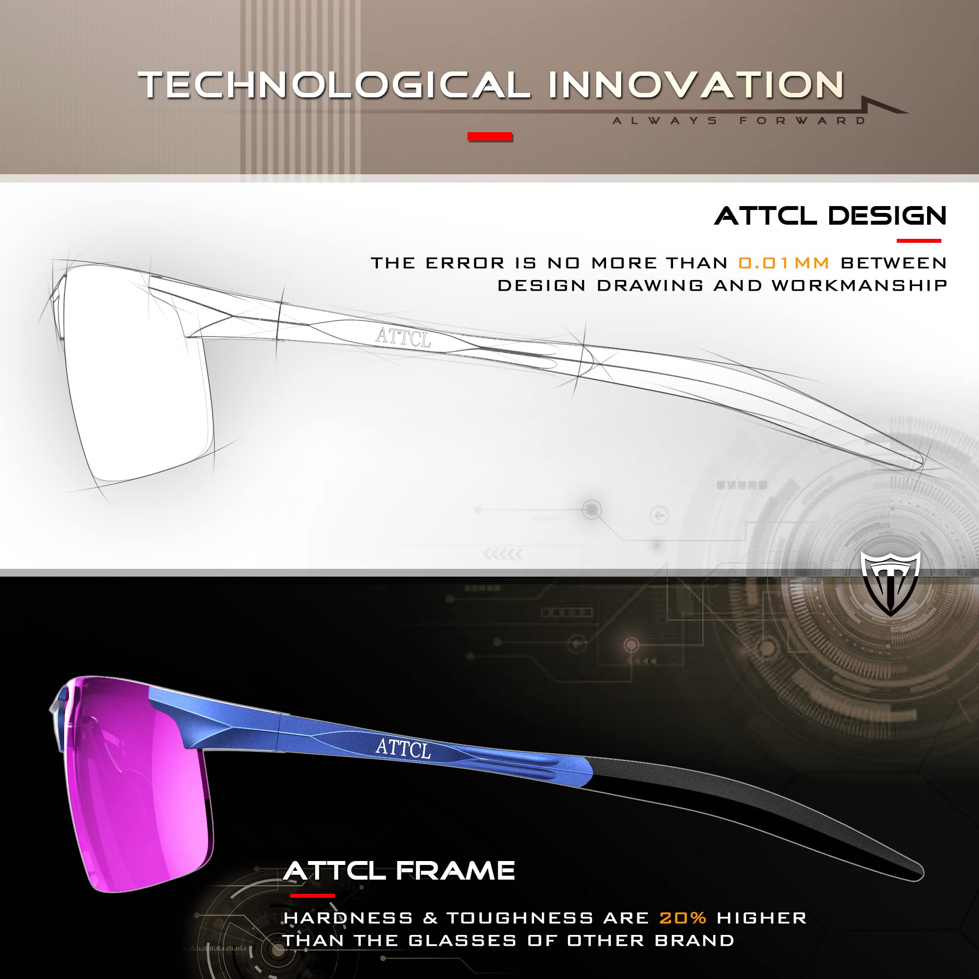 Foto 7 pulgar | Gafas De Sol Attcl Fashion Sports Polarizadas Para Hombre 8177azul-purple - Venta Internacional.