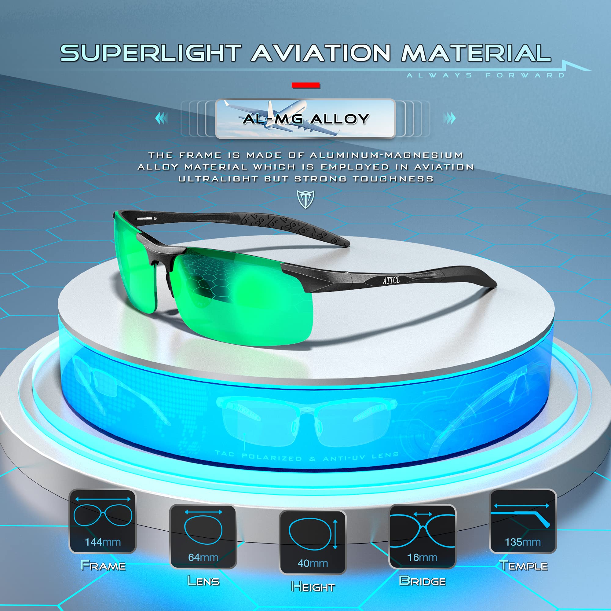 Foto 4 pulgar | Gafas De Sol Attcl Fashion Sports Polarizadas Para Hombre (8177 Green) - Venta Internacional.