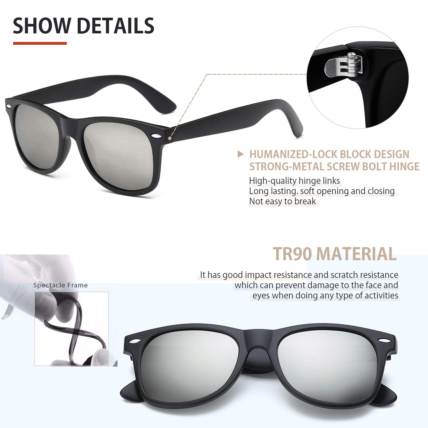 Foto 3 pulgar | Gafas De Sol Feidusun Polarizadas Para Hombre Y Mujer  Negras - Venta Internacional.