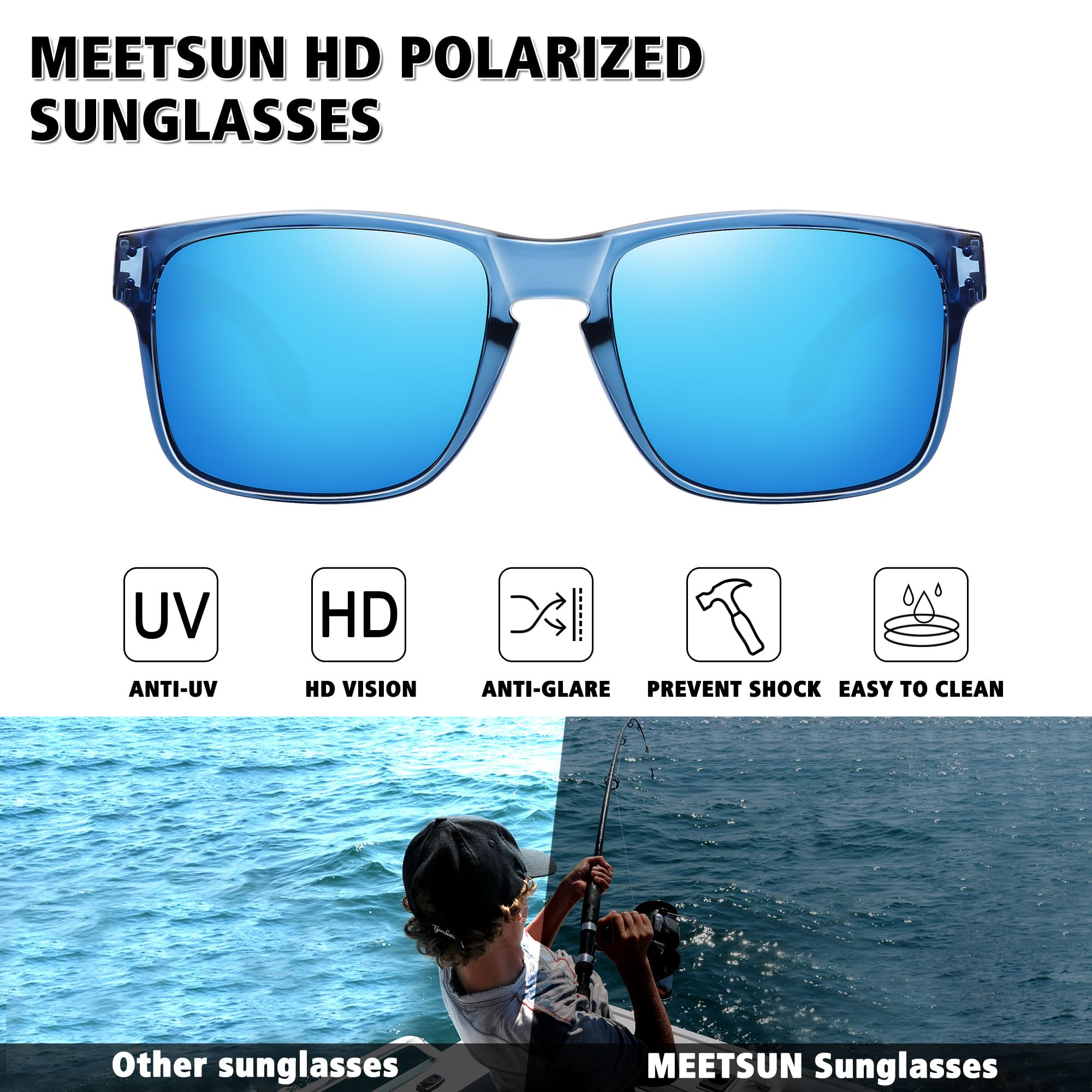 Foto 2 | Gafas De Sol Meetsun Con Protección Uv400 Polarizadas  Paquete De 3 - Venta Internacional.