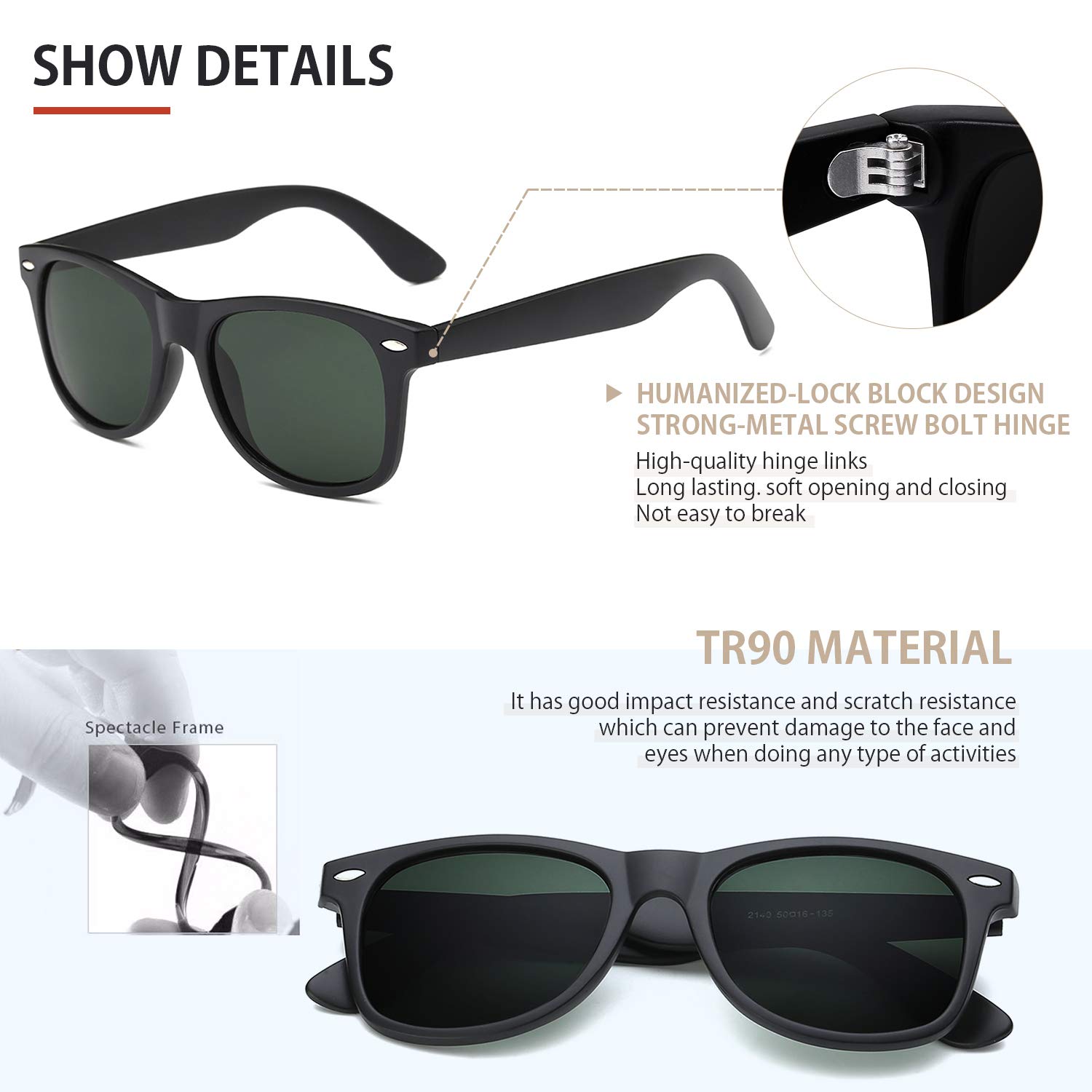 Foto 3 pulgar | Gafas De Sol Feidusun Polarizadas Para Hombre Y Mujer  Negras - Venta Internacional.
