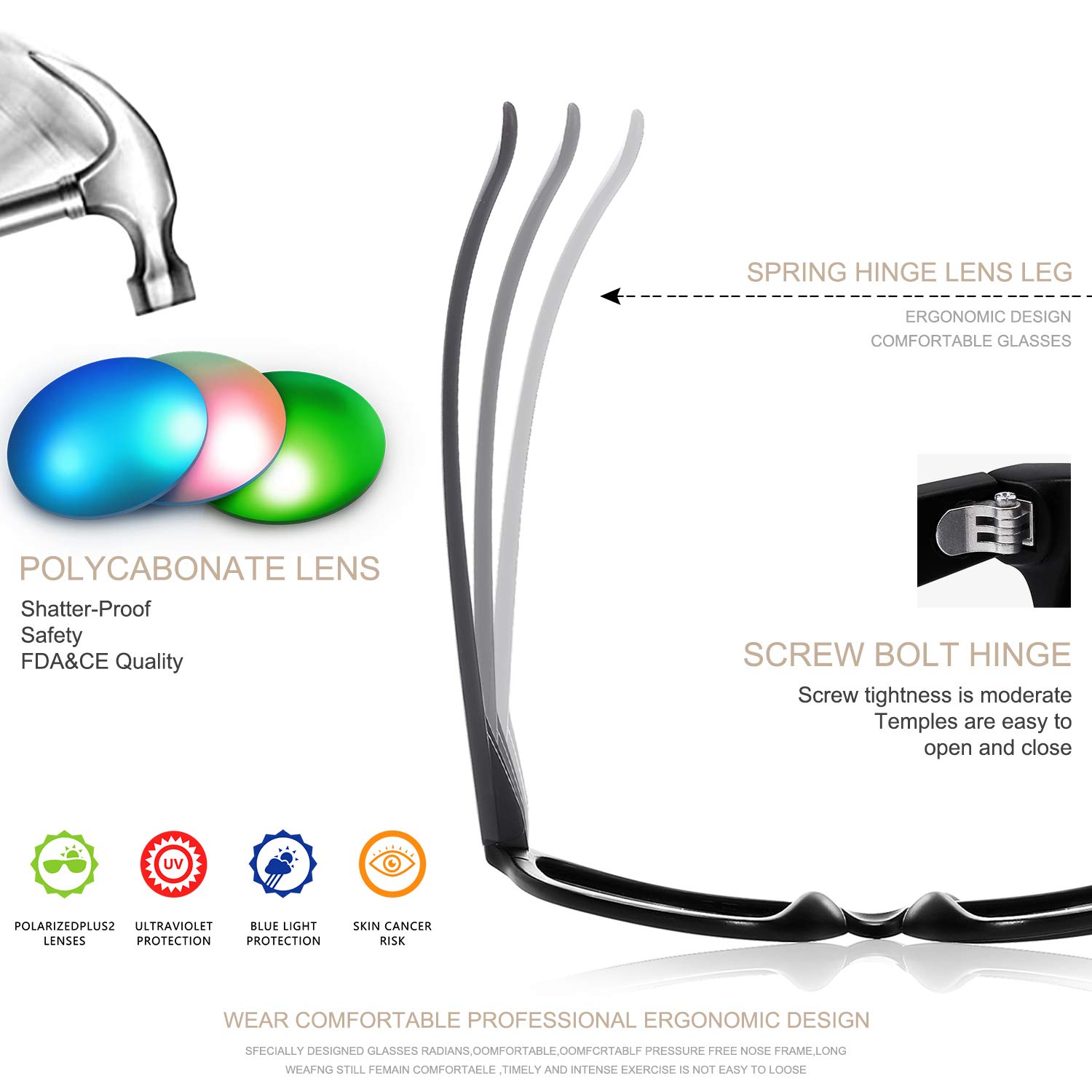 Foto 5 pulgar | Gafas De Sol Feidusun Polarizadas Para Hombre Y Mujer  Negras - Venta Internacional.
