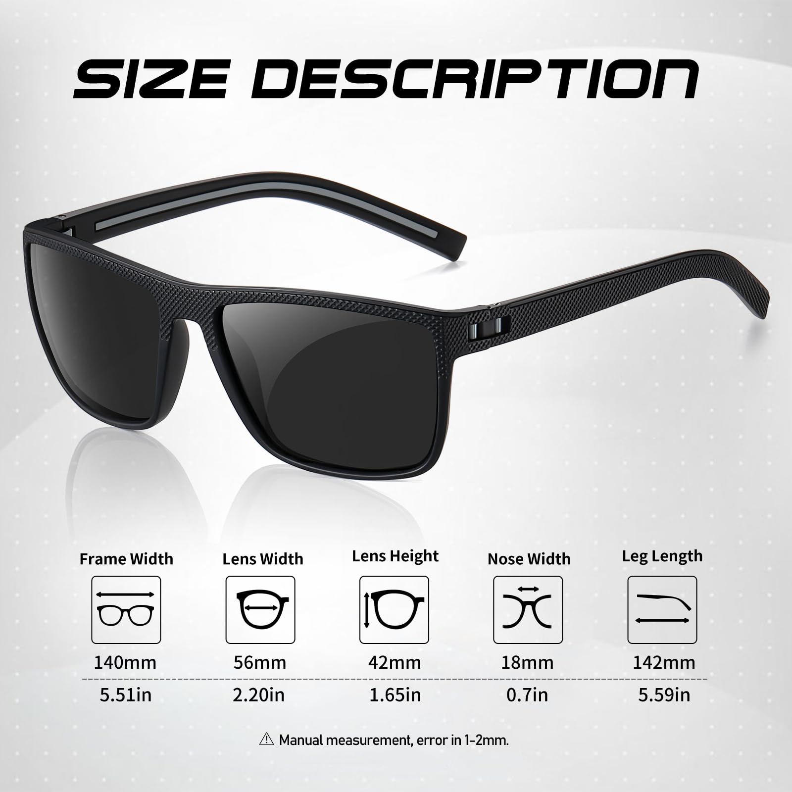 Foto 4 pulgar | Gafas De Sol Polarizadas Turbopep Square Uv400 Para Hombre Y Mujer - Venta Internacional.