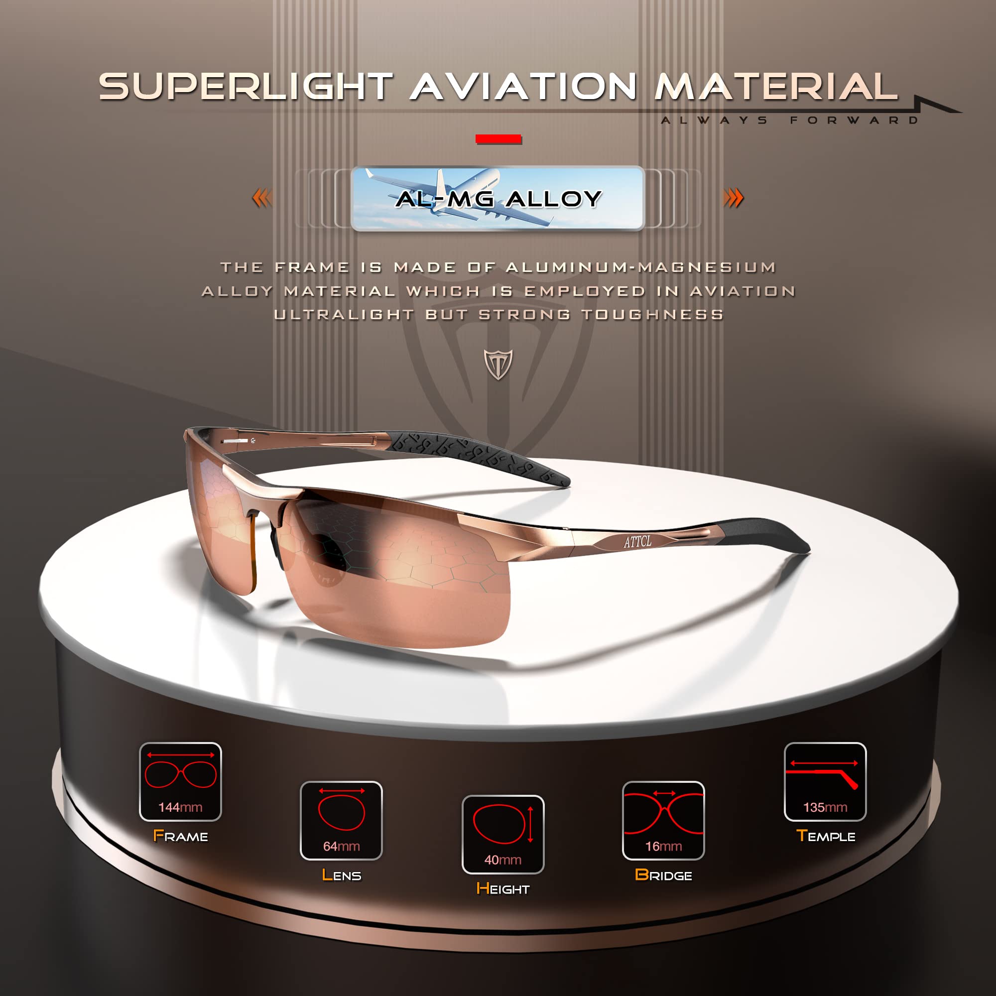 Foto 3 | Gafas De Sol Attcl Al-mg Metal Ultralight Polarizadas Para Hombre - Venta Internacional.