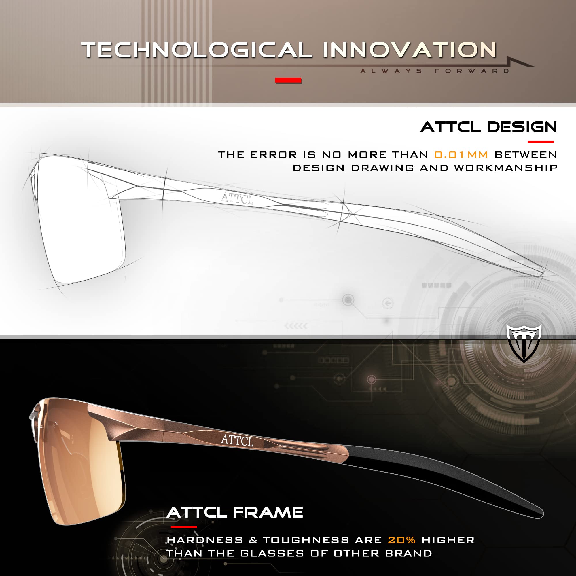 Foto 7 pulgar | Gafas De Sol Attcl Al-mg Metal Ultralight Polarizadas Para Hombre - Venta Internacional.
