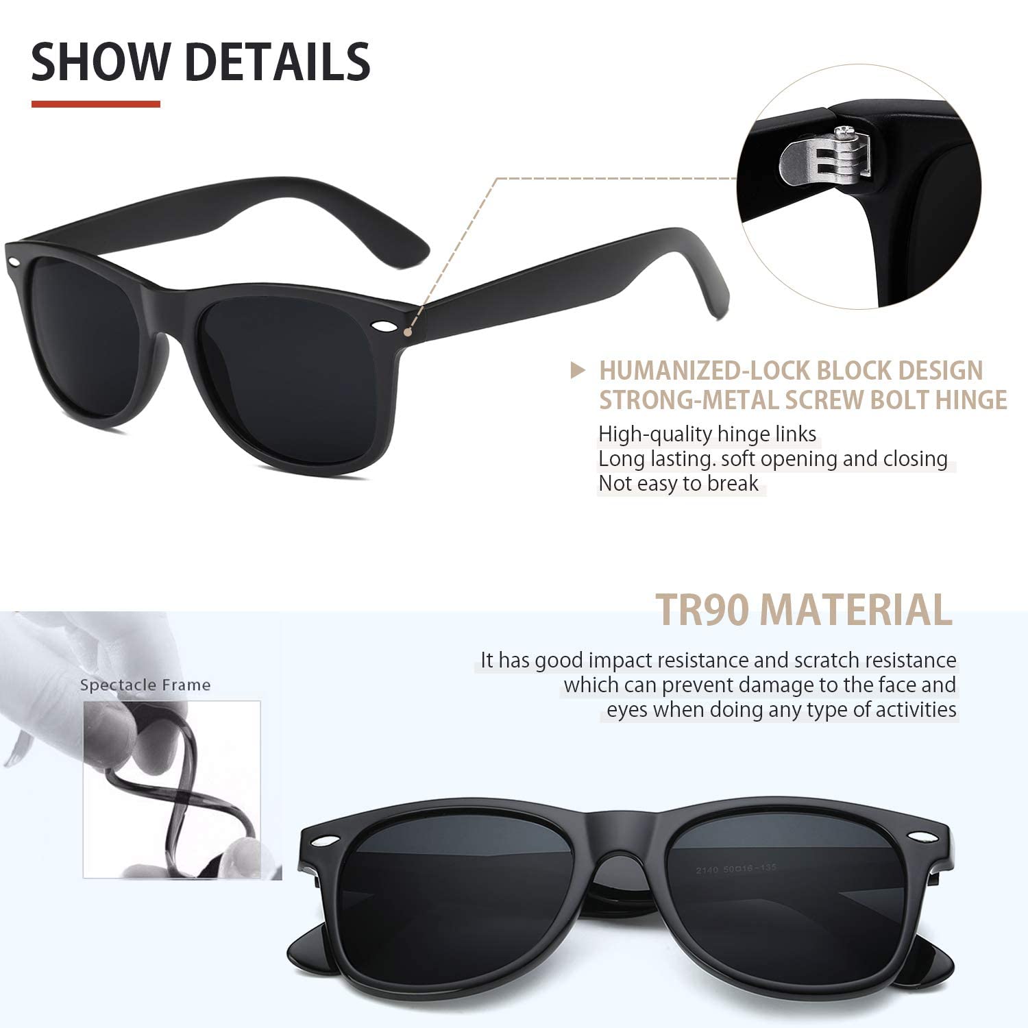 Foto 3 pulgar | Gafas De Sol Feidusun Polarizadas Para Hombre Y Mujer  Negras - Venta Internacional.