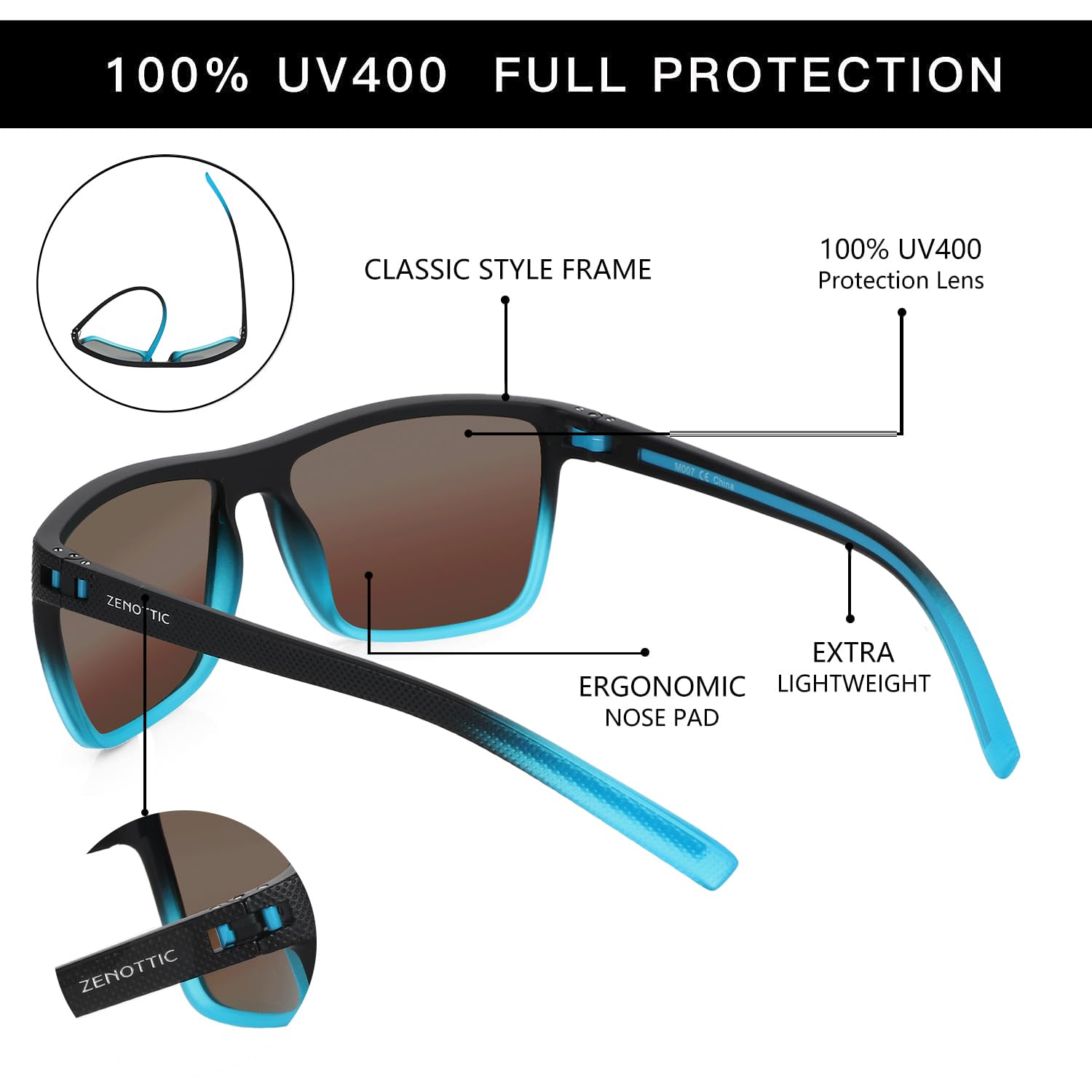 Foto 6 pulgar | Gafas De Sol Zenottic Polarized Tr90 Frame Uv400 Para Hombre - Venta Internacional.