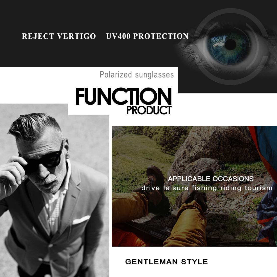 Foto 7 pulgar | Gafas De Sol Feidusun Polarizadas Para Hombre Y Mujer  Negras - Venta Internacional.