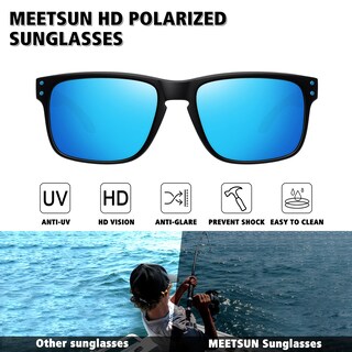 Foto 2 | Gafas De Sol Meetsun Con Protección Uv400 Polarizadas Paquete De 3 Negro+azul+rojo - Venta Internacional.