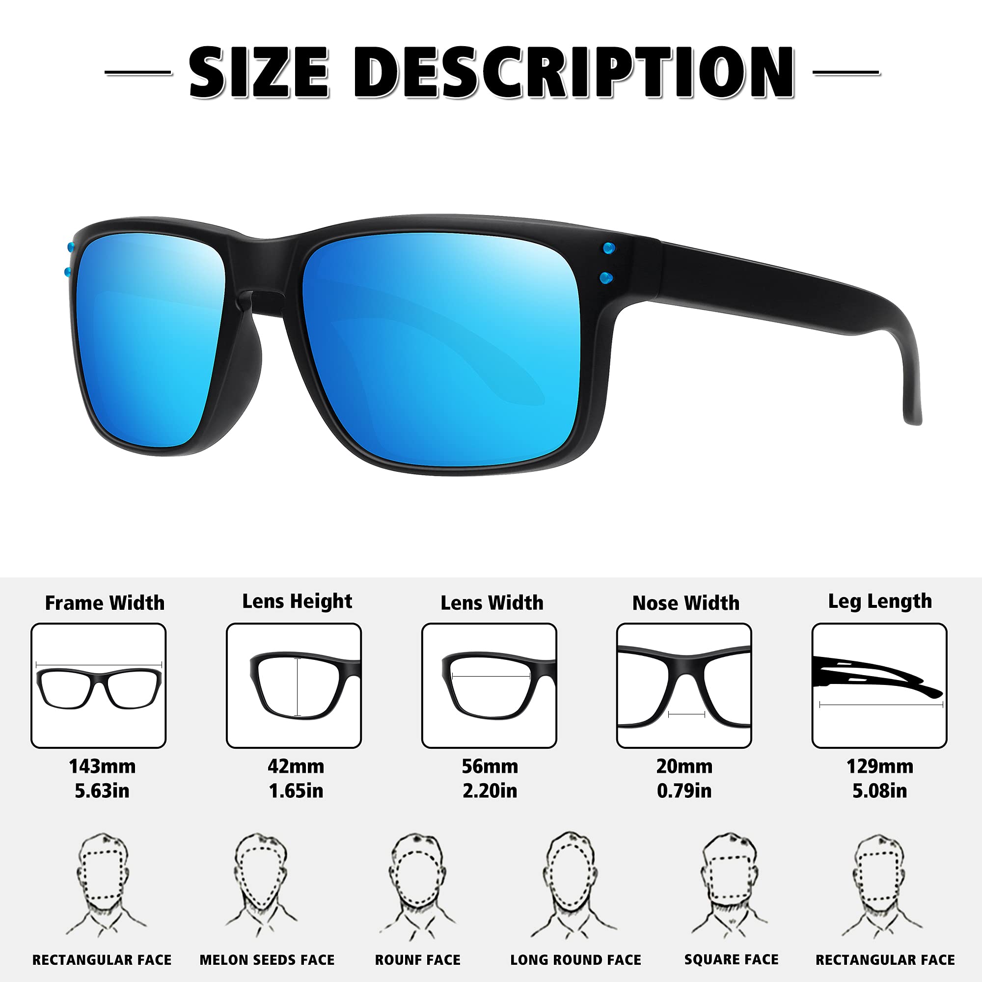Foto 4 pulgar | Gafas De Sol Meetsun Con Protección Uv400 Polarizadas  Paquete De 3  Negro+azul+rojo - Venta Internacional.