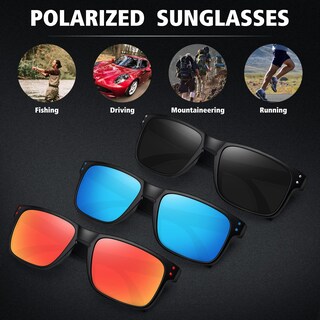 Foto 5 | Gafas De Sol Meetsun Con Protección Uv400 Polarizadas Paquete De 3 Negro+azul+rojo - Venta Internacional.