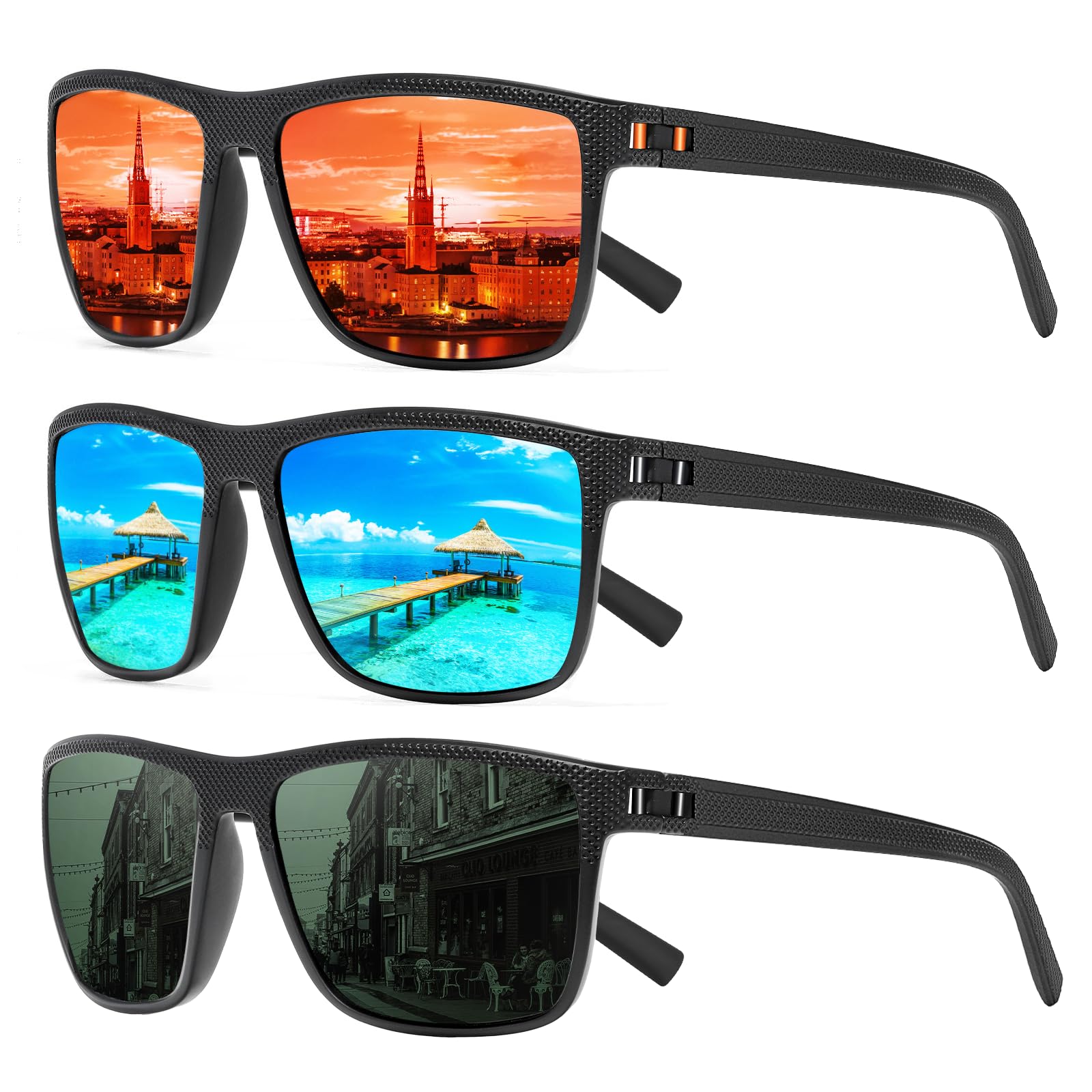 Foto 1 | Gafas De Sol Turbopep Cuadradas Polarizadas Ligeras Uv400 - Venta Internacional.