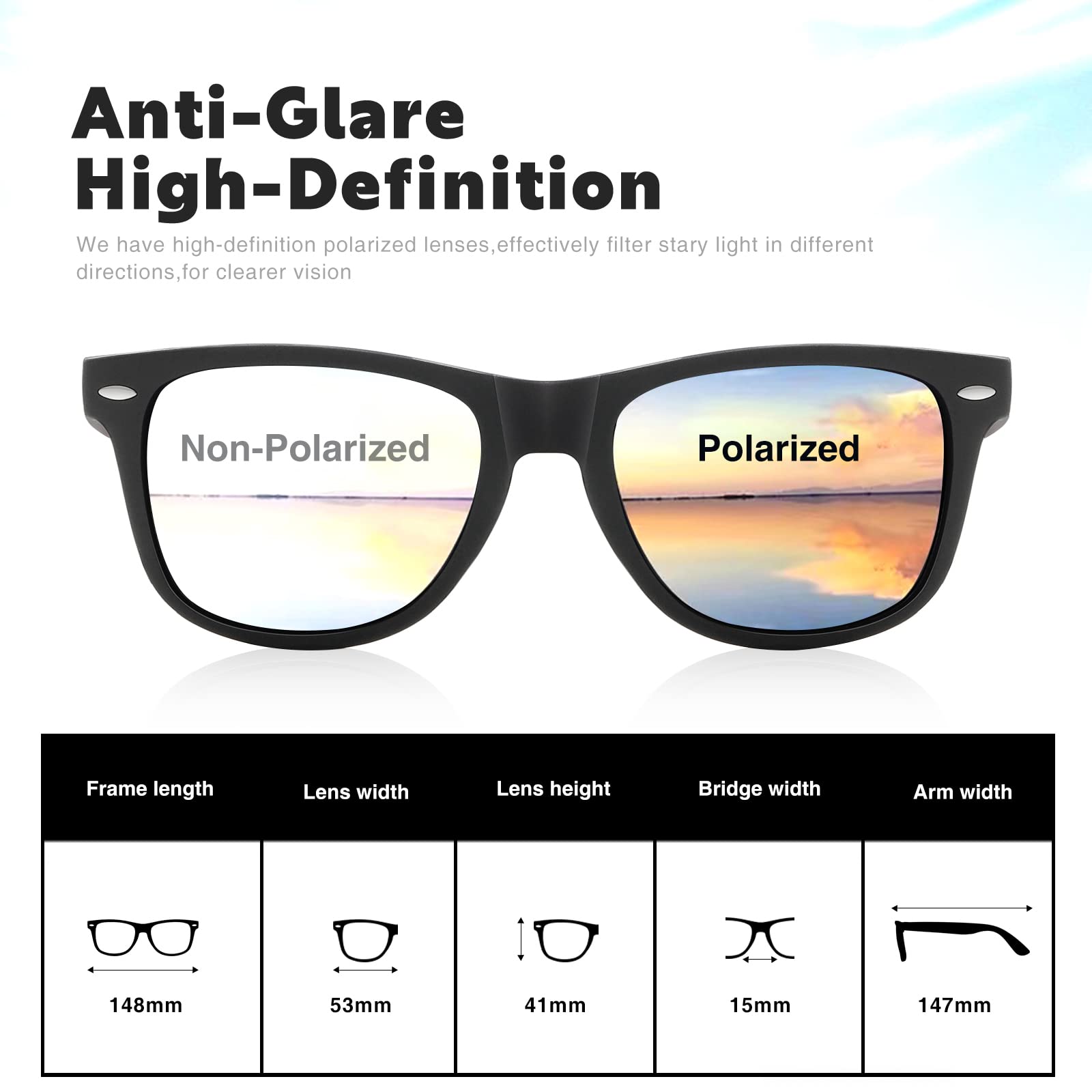 Foto 5 pulgar | Gafas De Sol Demikos Polarizadas Con Protección Uv400 Para Hombres Y Mujeres - Venta Internacional.