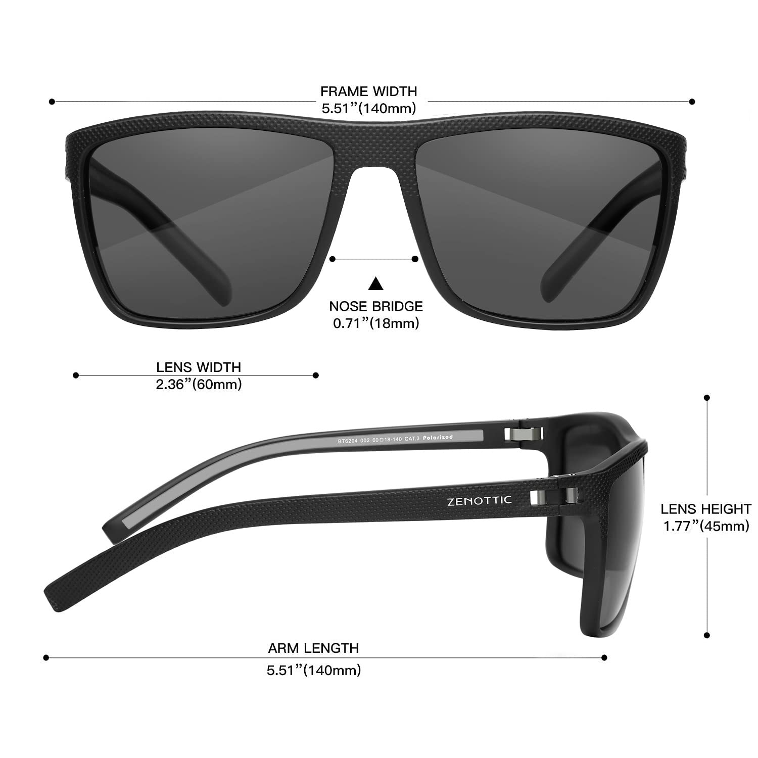 Foto 3 pulgar | Gafas De Sol Zenottic Polarized Tr90 Frame Uv400 Para Hombre - Venta Internacional.
