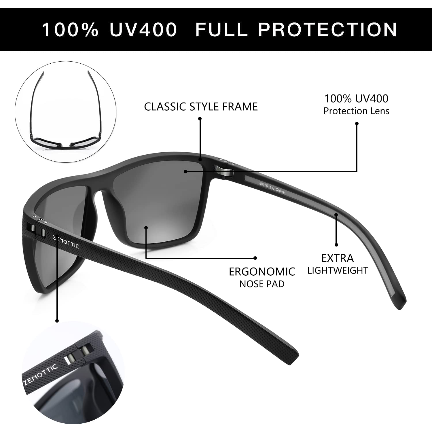 Foto 5 pulgar | Gafas De Sol Zenottic Polarized Tr90 Frame Uv400 Para Hombre - Venta Internacional.