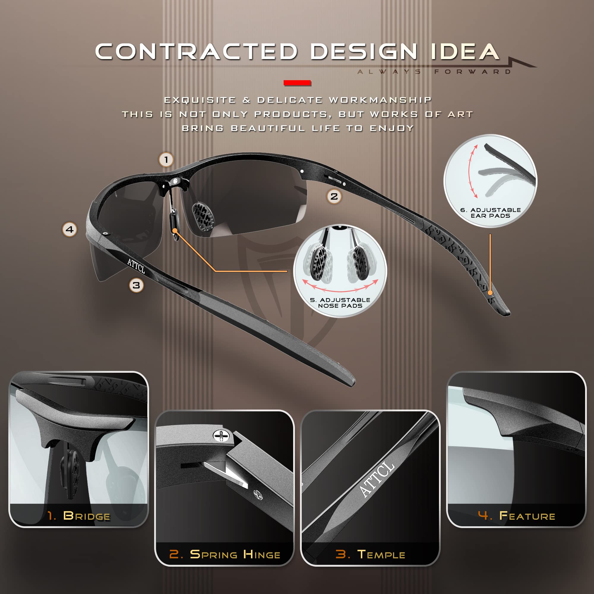 Foto 5 pulgar | Gafas De Sol Attcl Fashion Sports Polarized Para Hombre 8177 - Venta Internacional.