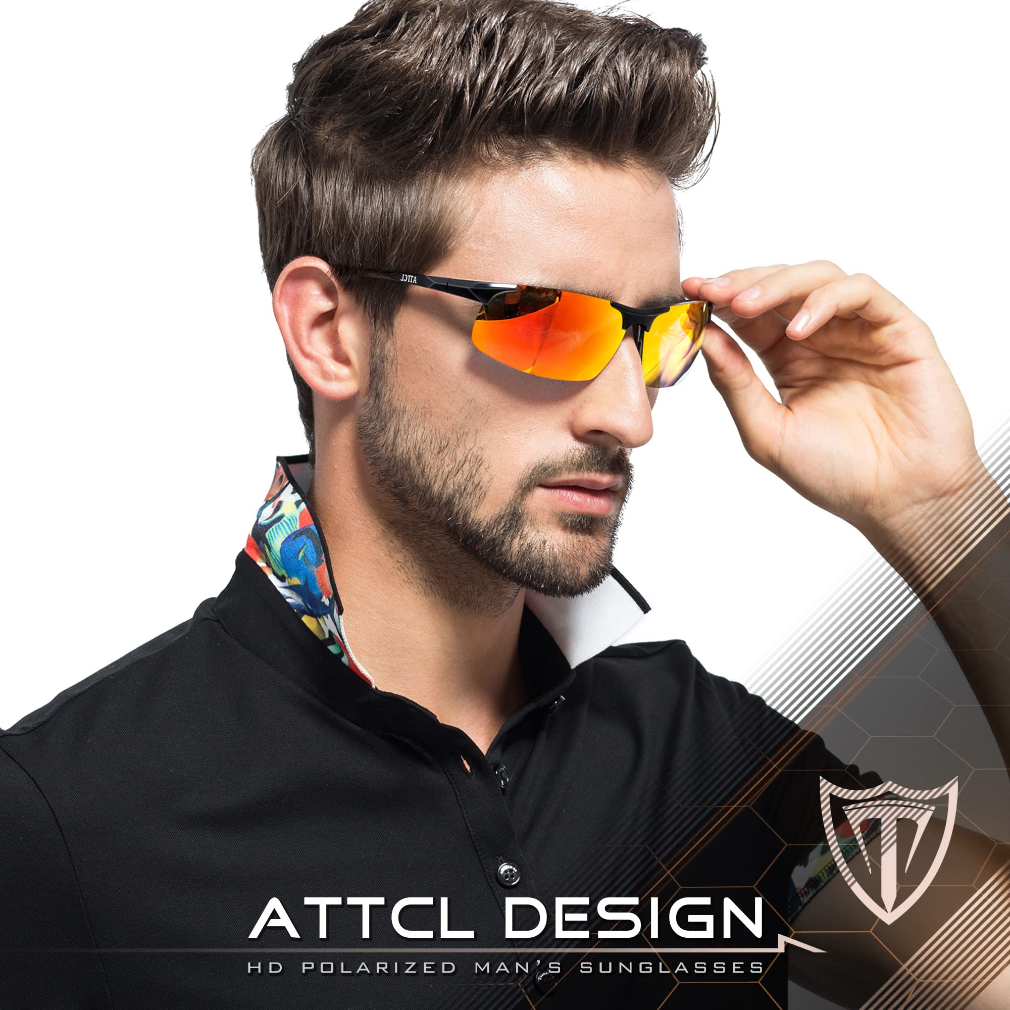 Foto 3 pulgar | Gafas De Sol Attcl Fashion Sports Polarizadas Para Hombre 8177black-red - Venta Internacional.