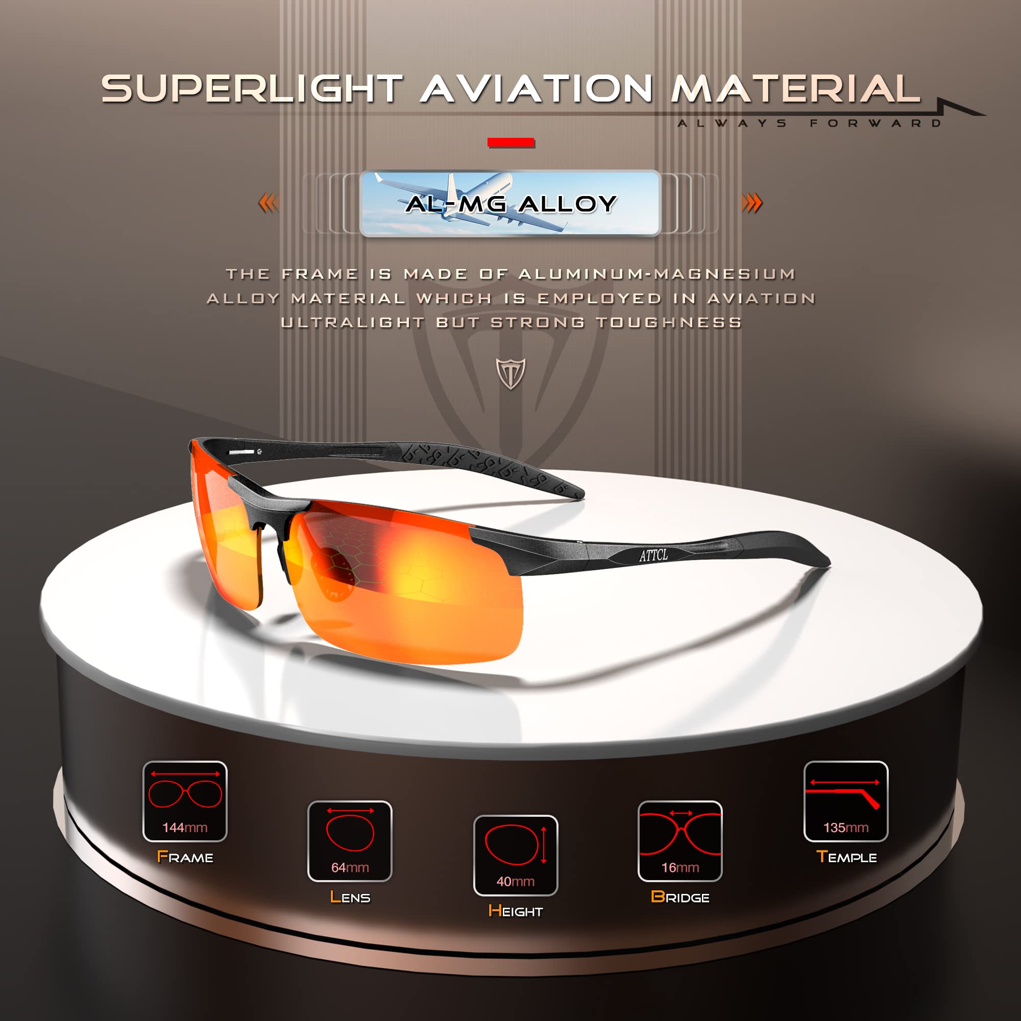 Foto 3 | Gafas De Sol Attcl Fashion Sports Polarizadas Para Hombre 8177black-red - Venta Internacional.