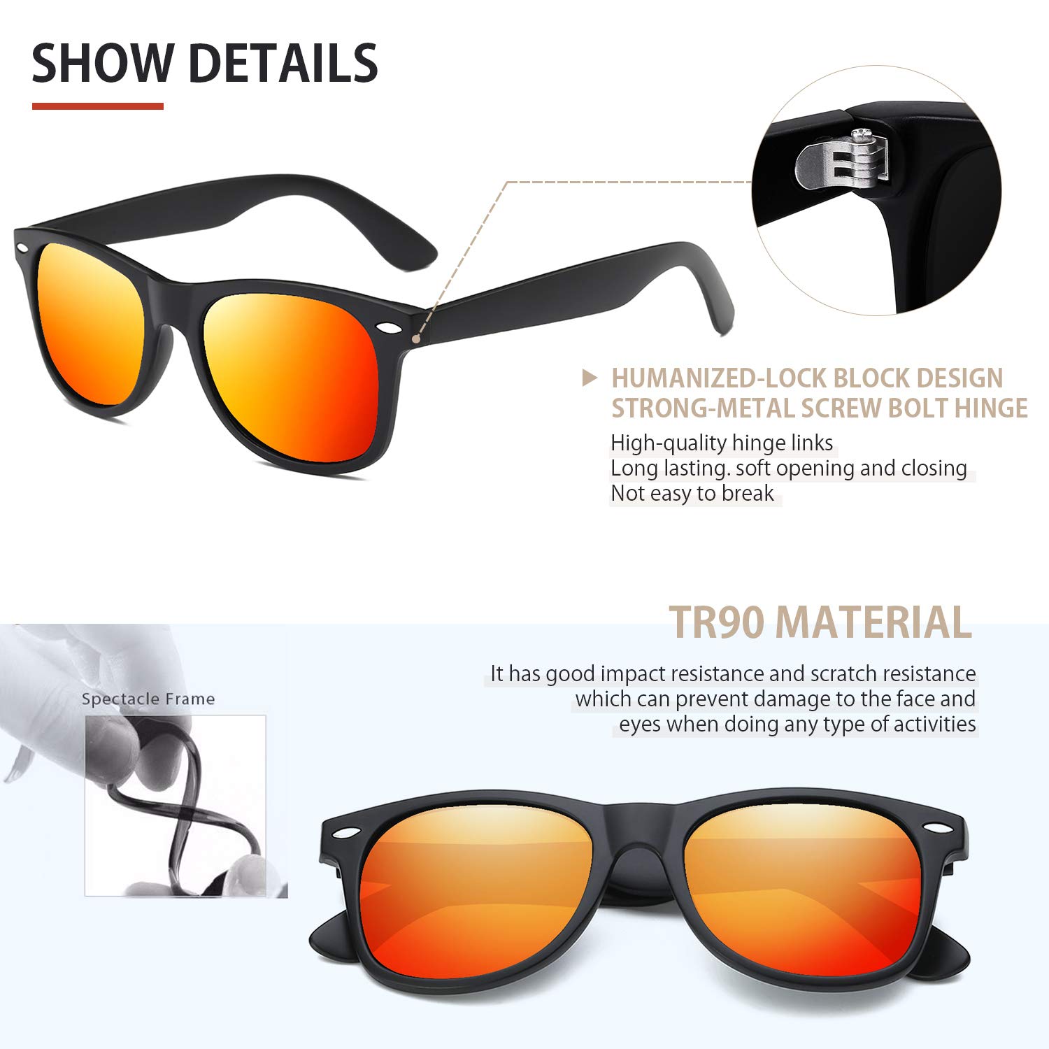 Foto 3 pulgar | Gafas De Sol Feidusun Polarizadas Para Hombre Y Mujer  Negras - Venta Internacional.
