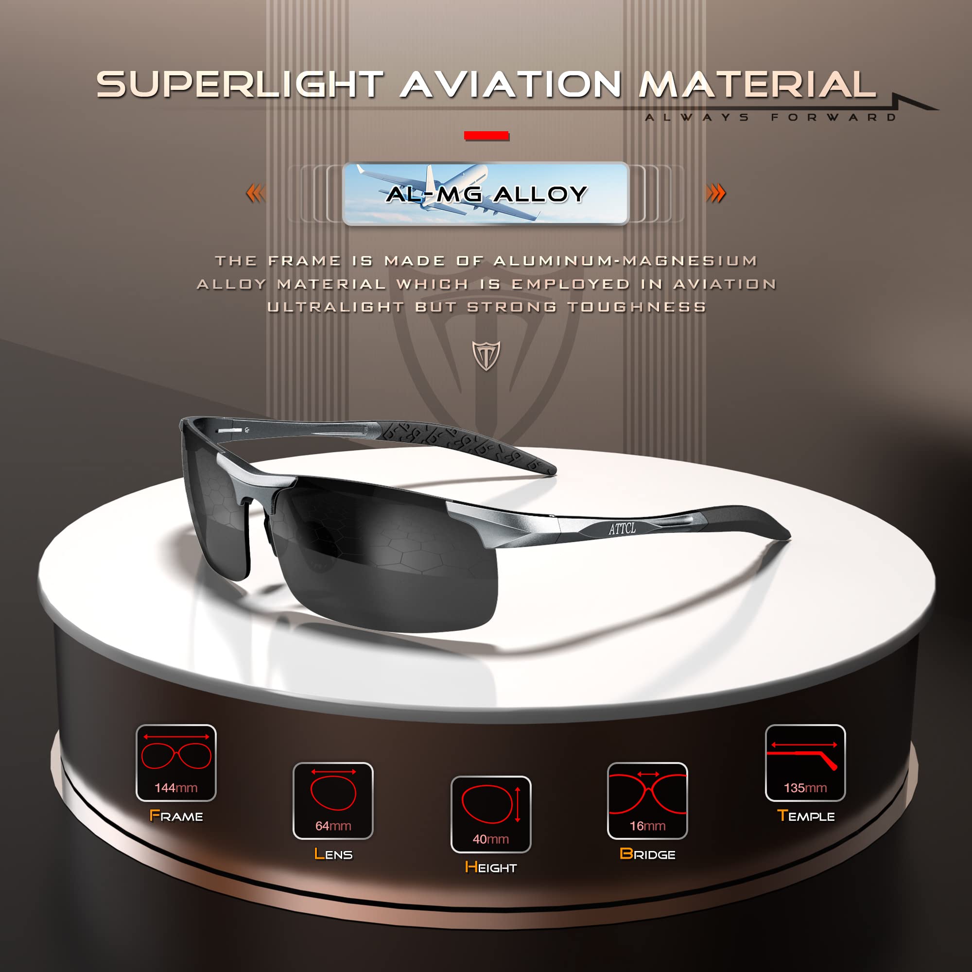 Foto 4 pulgar | Gafas De Sol Attcl Al-mg Metal Ultralight Polarizadas Para Hombre - Venta Internacional.