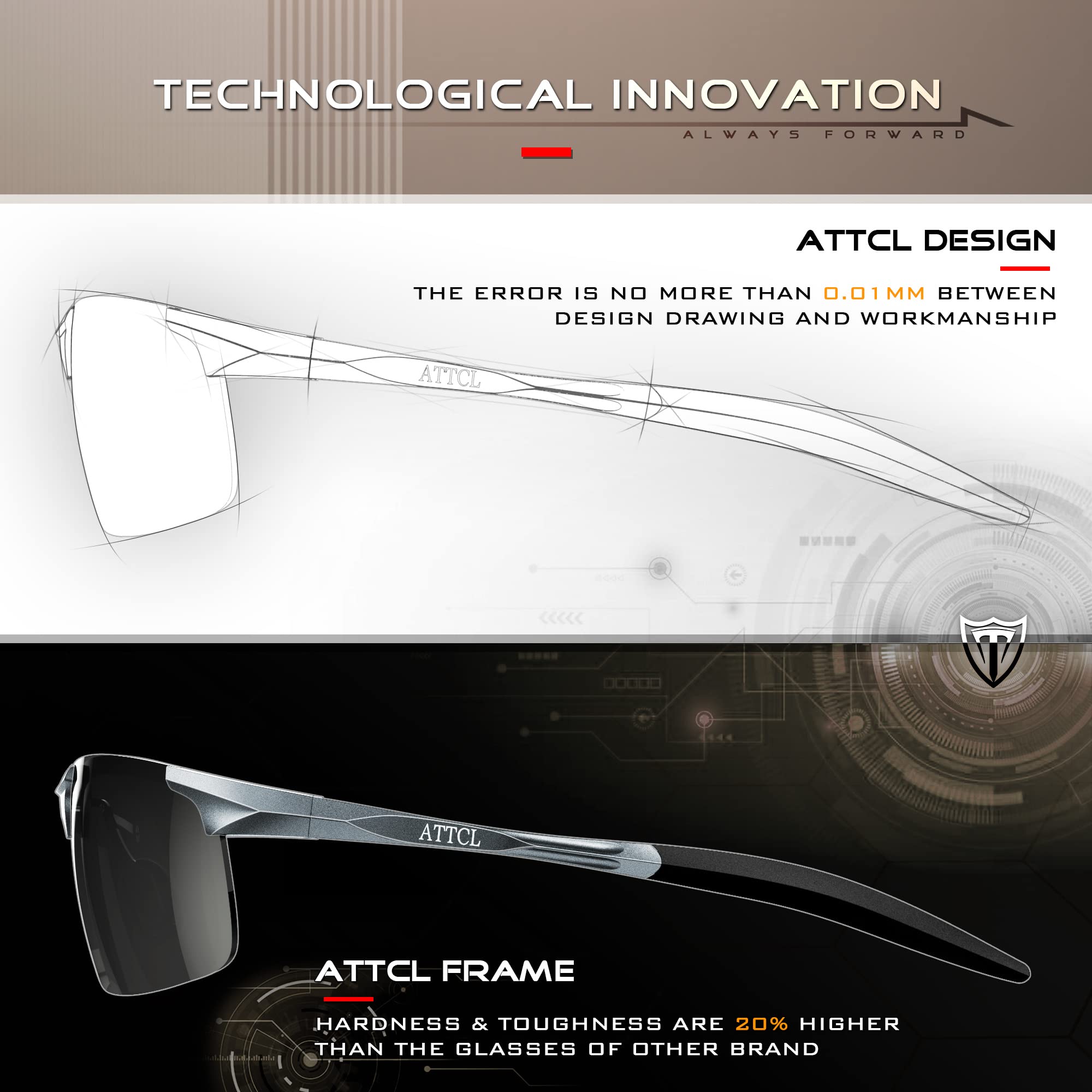Foto 6 | Gafas De Sol Attcl Al-mg Metal Ultralight Polarizadas Para Hombre - Venta Internacional.