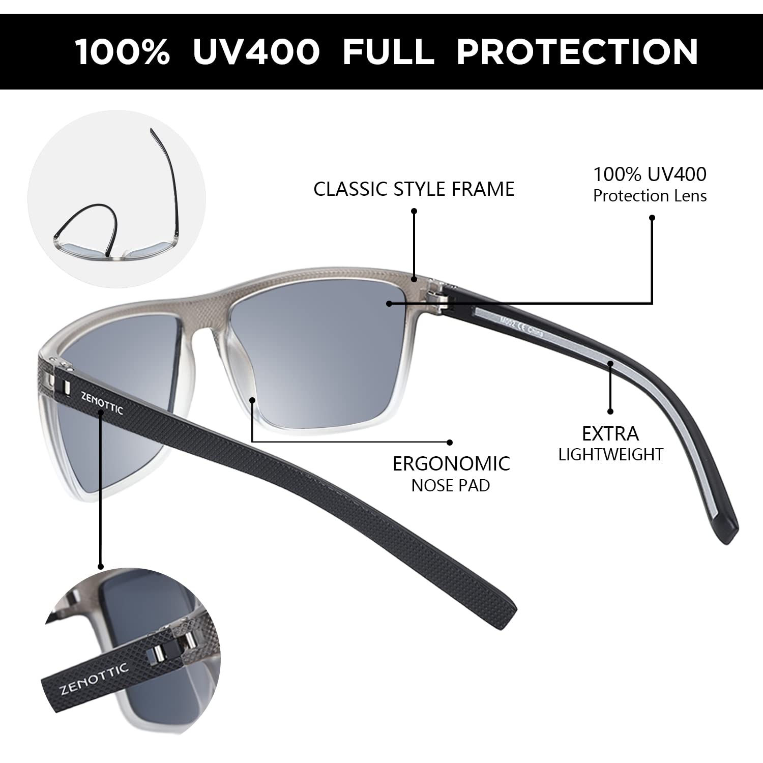 Foto 6 | Gafas De Sol Zenottic Polarized Tr90 Frame Uv400 Para Hombre - Venta Internacional.