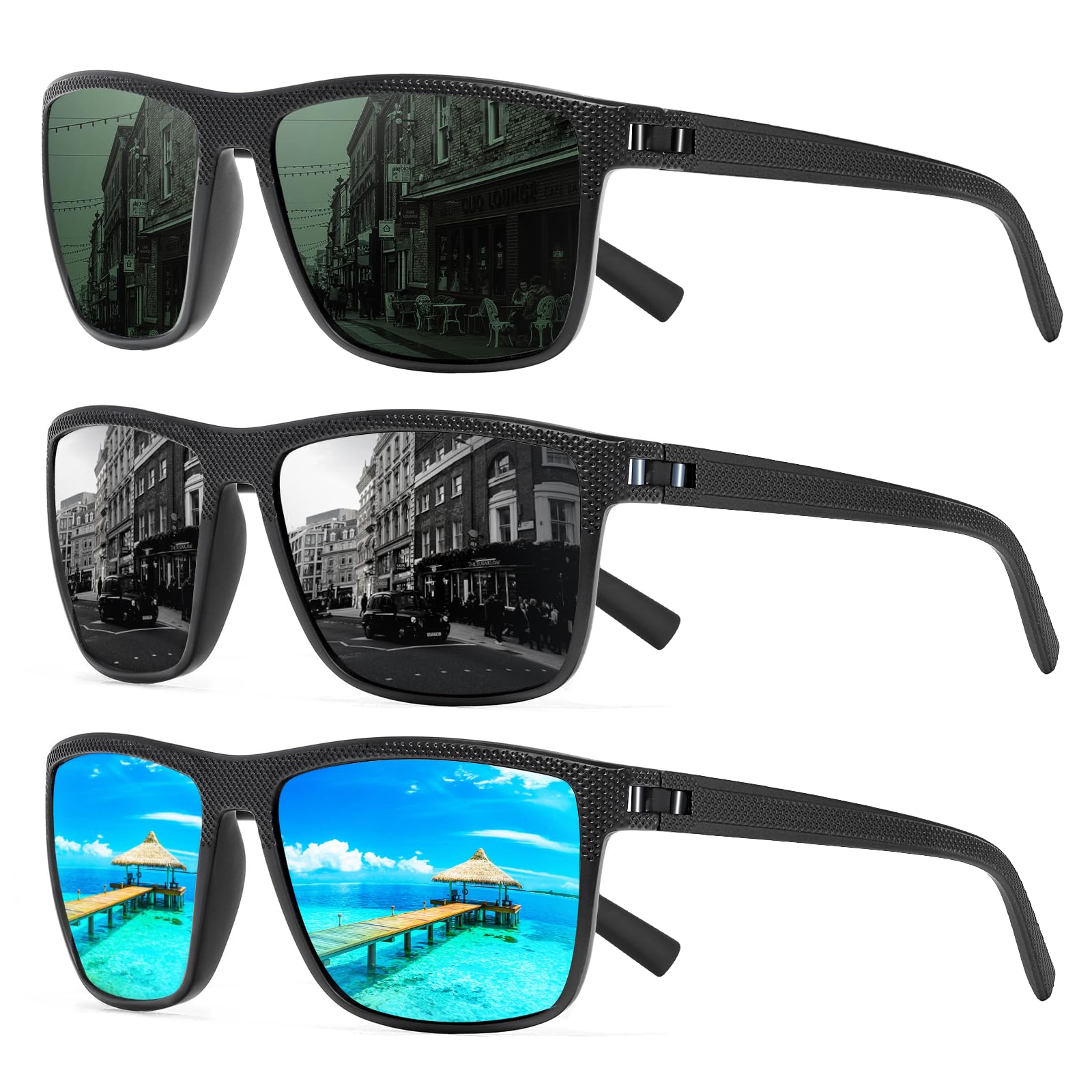 Foto 1 | Gafas De Sol Turbopep Cuadradas Polarizadas Ligeras Uv400 - Venta Internacional.
