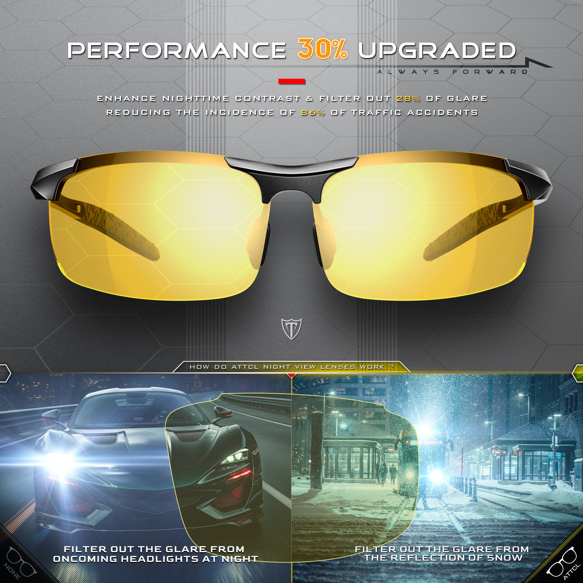 Foto 4 pulgar | Gafas De Conducción Nocturna Attcl 8177-night Para Hombre - Venta Internacional.