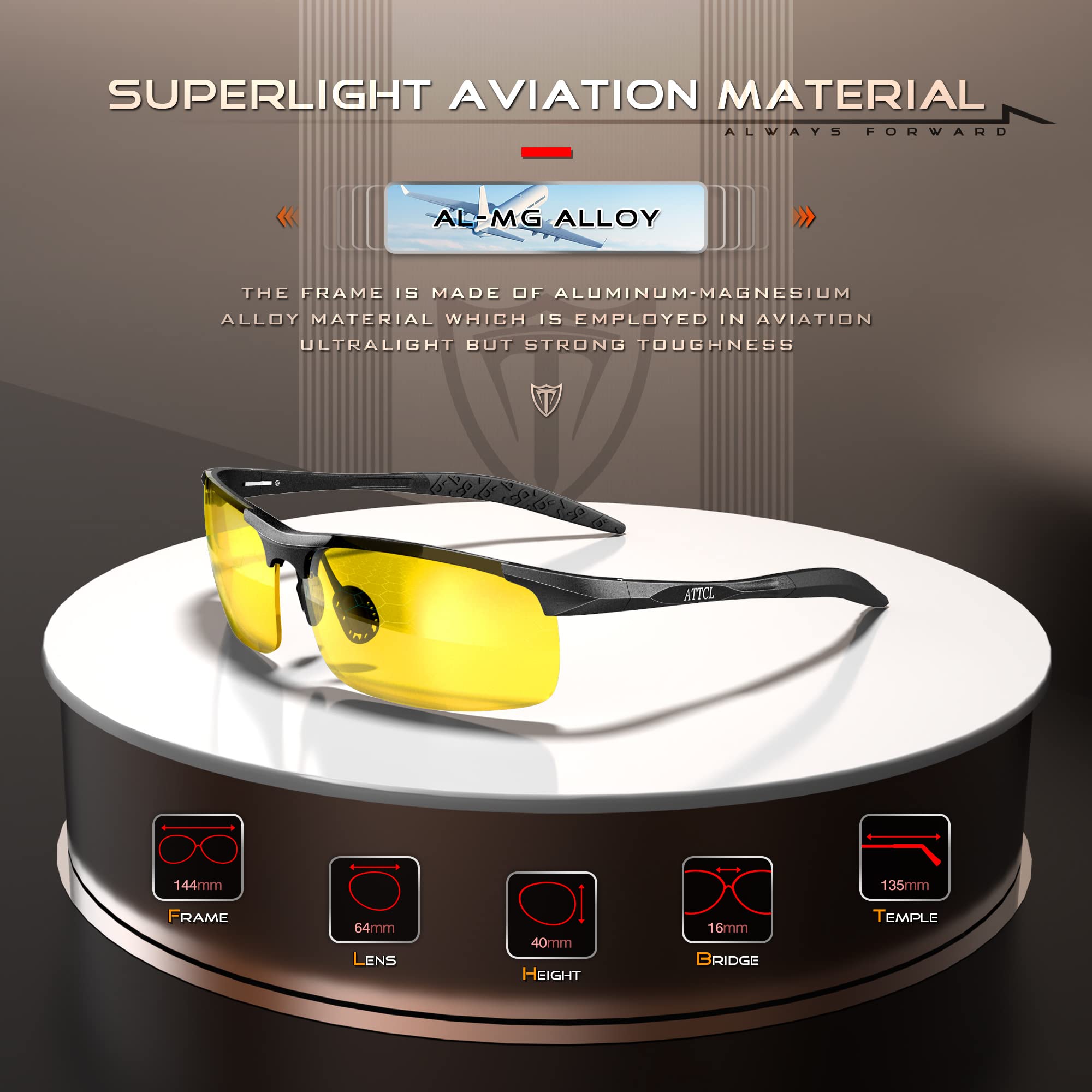 Foto 5 pulgar | Gafas De Conducción Nocturna Attcl 8177-night Para Hombre - Venta Internacional.