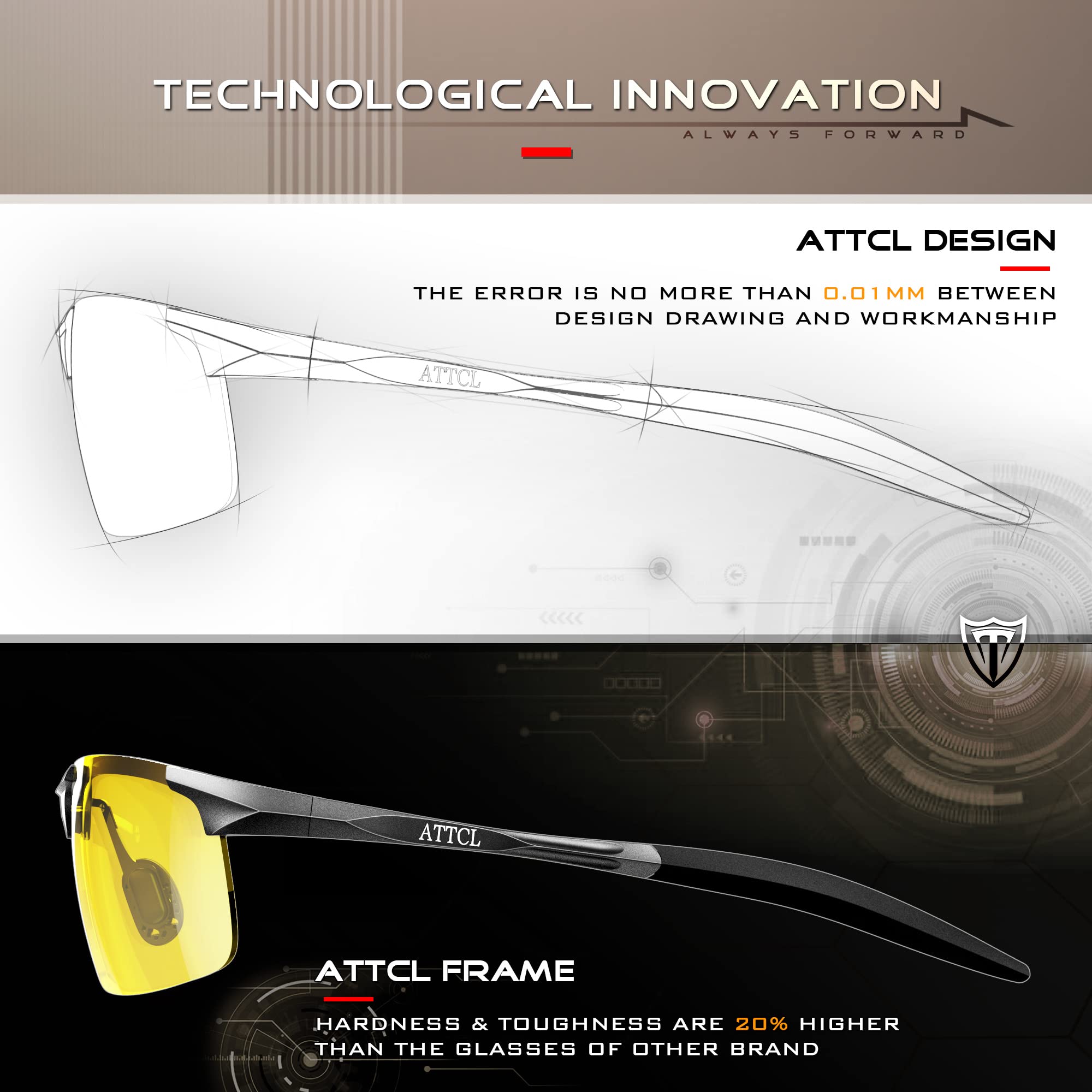 Foto 7 pulgar | Gafas De Conducción Nocturna Attcl 8177-night Para Hombre - Venta Internacional.