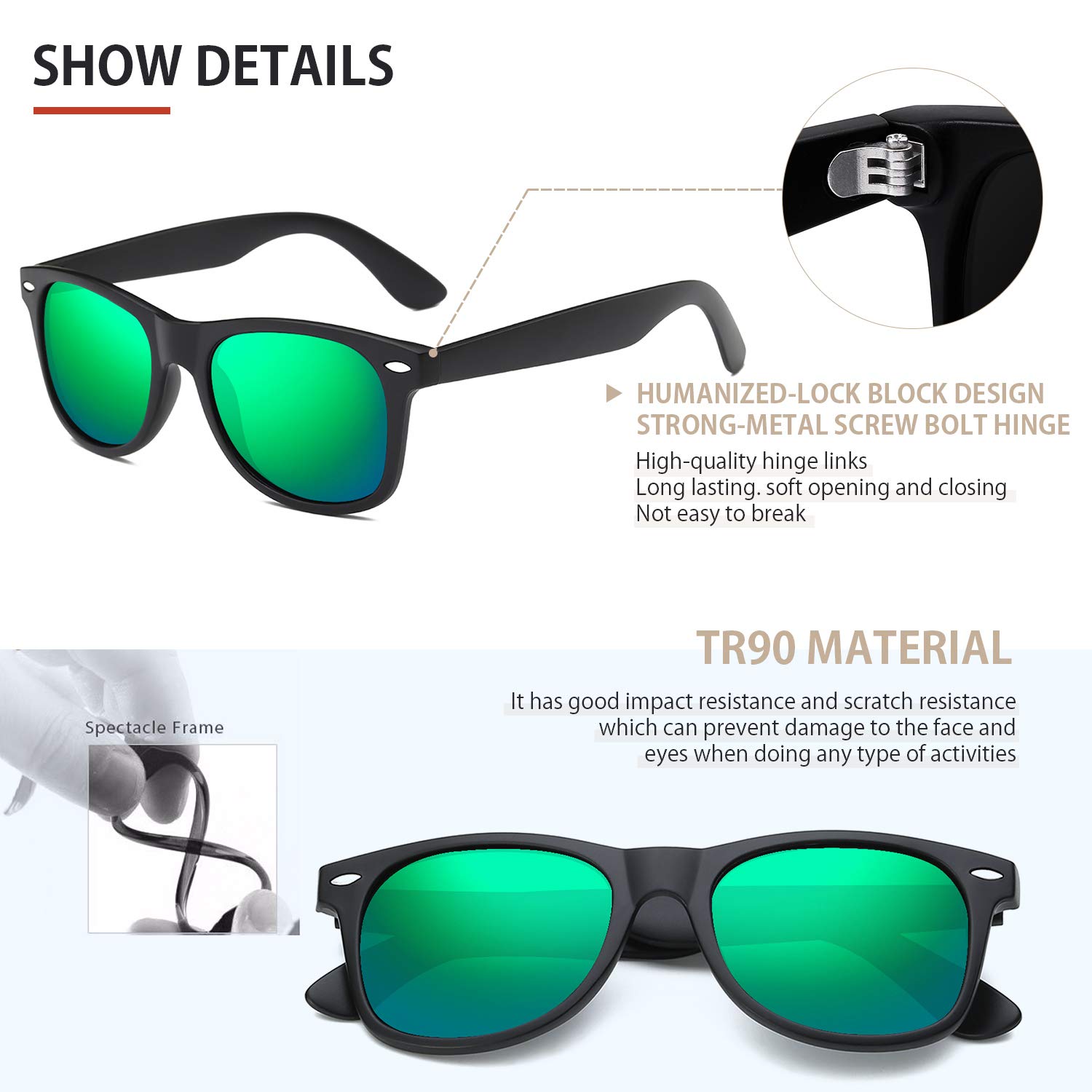 Foto 2 | Gafas De Sol Feidusun Polarizadas Para Hombre Y Mujer  Negras - Venta Internacional.