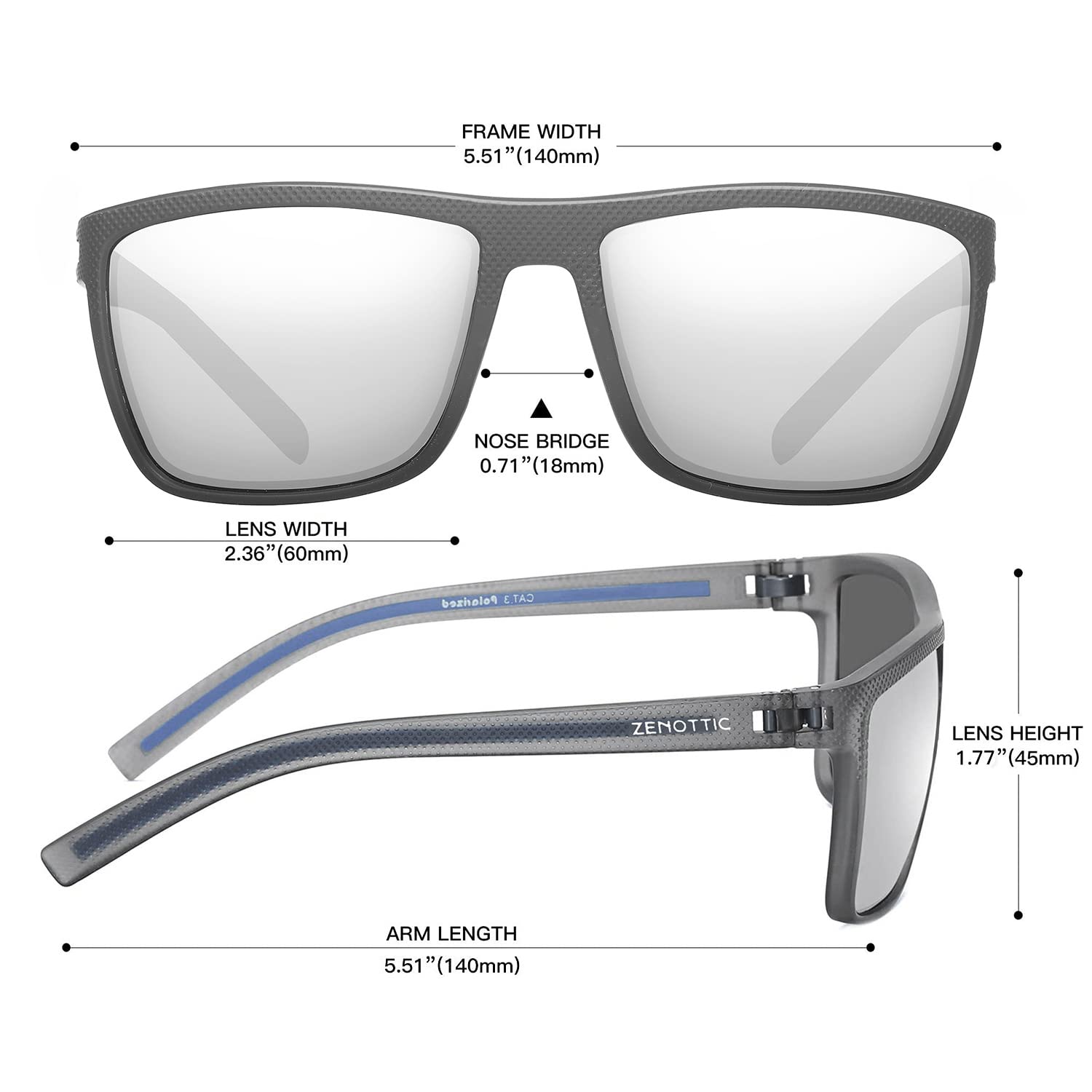 Foto 3 | Gafas De Sol Zenottic Polarized Tr90 Frame Uv400 Para Hombre - Venta Internacional.