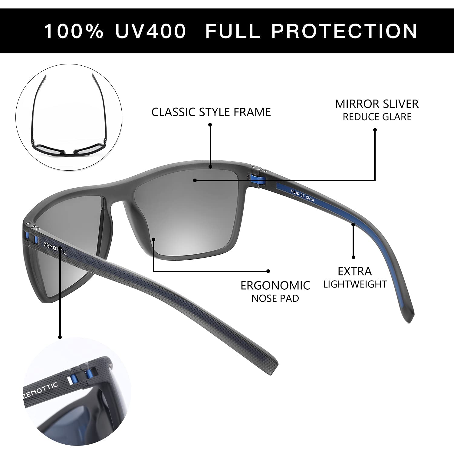 Foto 6 pulgar | Gafas De Sol Zenottic Polarized Tr90 Frame Uv400 Para Hombre - Venta Internacional.
