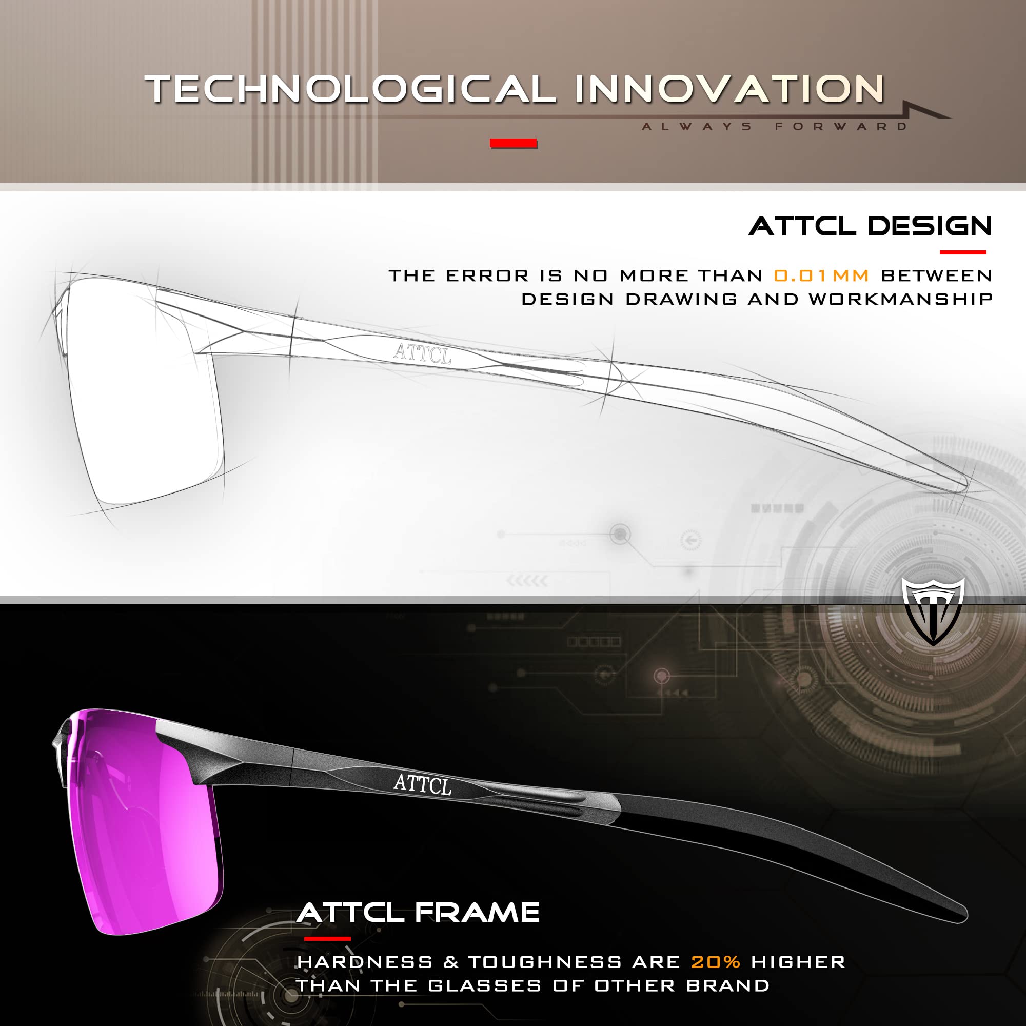 Foto 7 pulgar | Gafas De Sol Attcl Al-mg Metal Ultralight 8177 Para Hombre - Venta Internacional.
