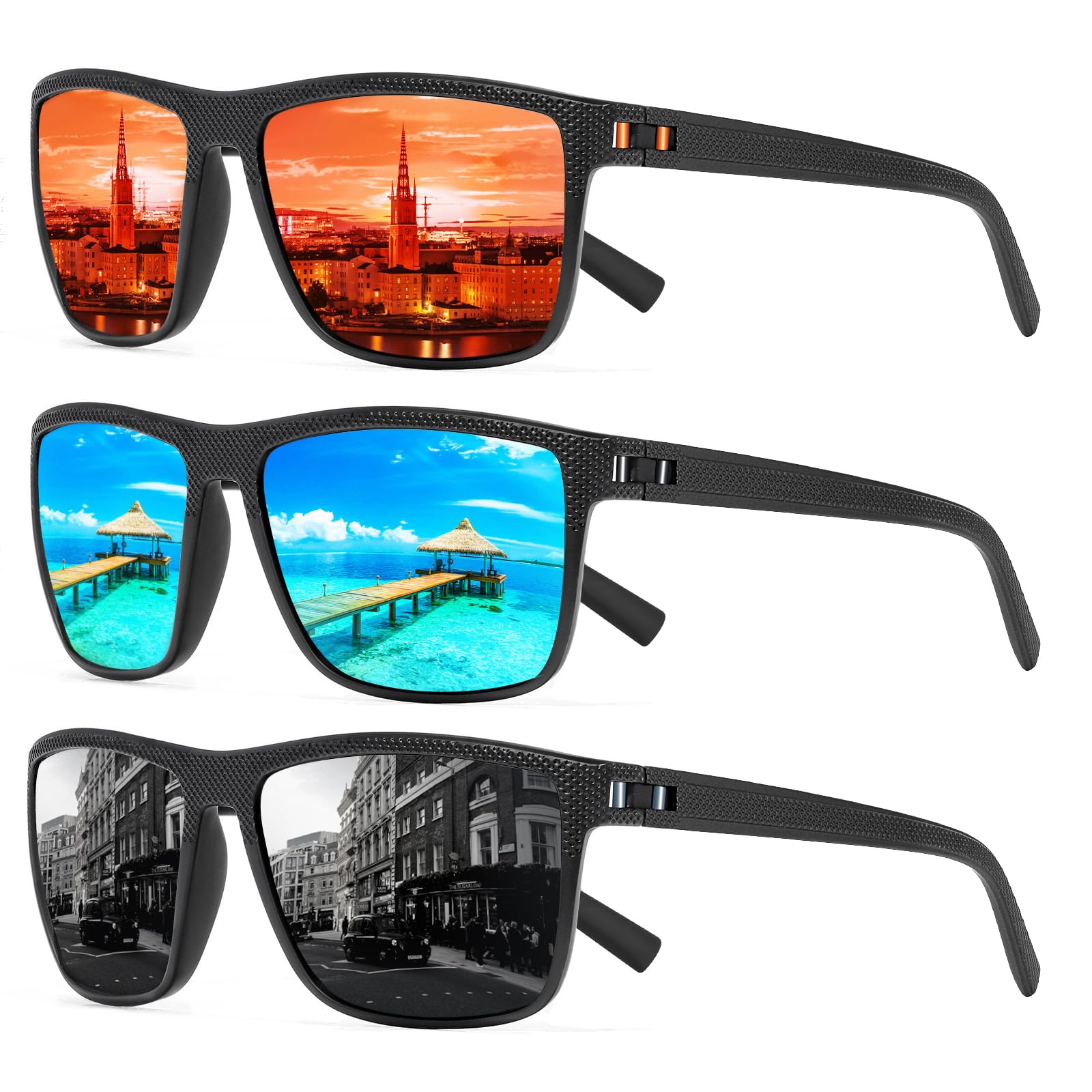 Foto 1 | Gafas De Sol Turbopep Cuadradas Polarizadas Ligeras Uv400 - Venta Internacional.