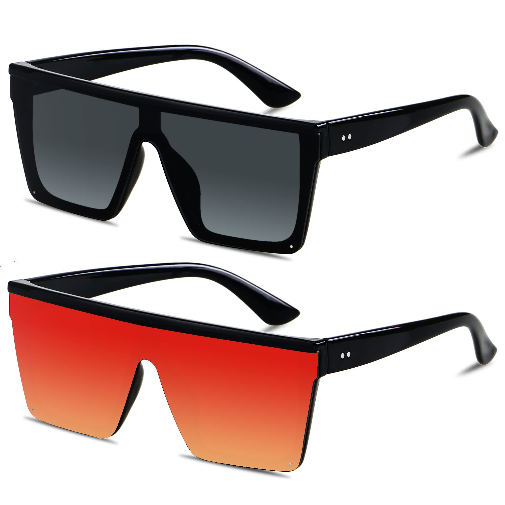Foto 1 | Gafas De Sol Lyzoit Square Oversized Fashion Shield Uv400  Paquete De 2 - Venta Internacional.
