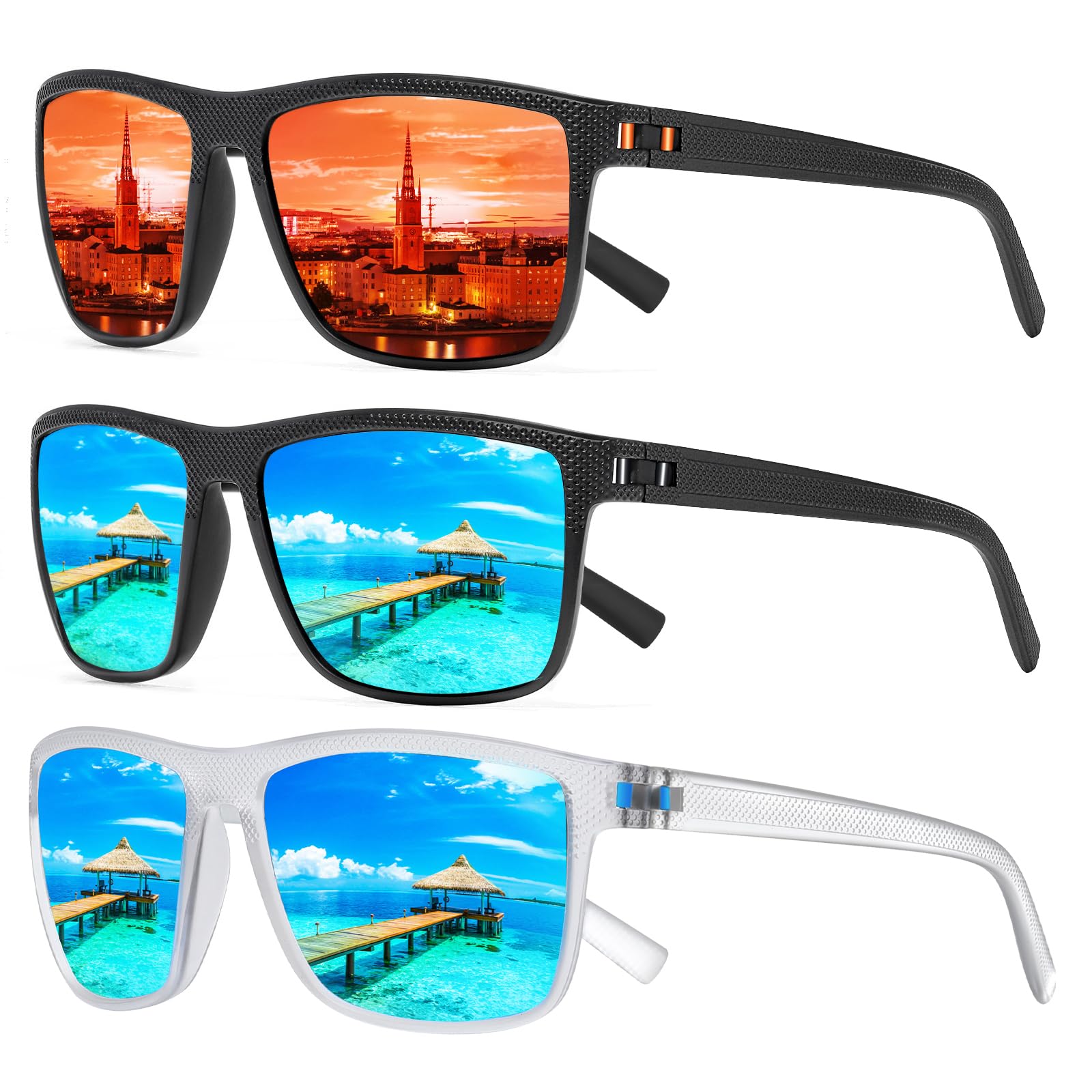 Foto 1 | Gafas De Sol Turbopep Cuadradas Polarizadas Ligeras Uv400 - Venta Internacional.