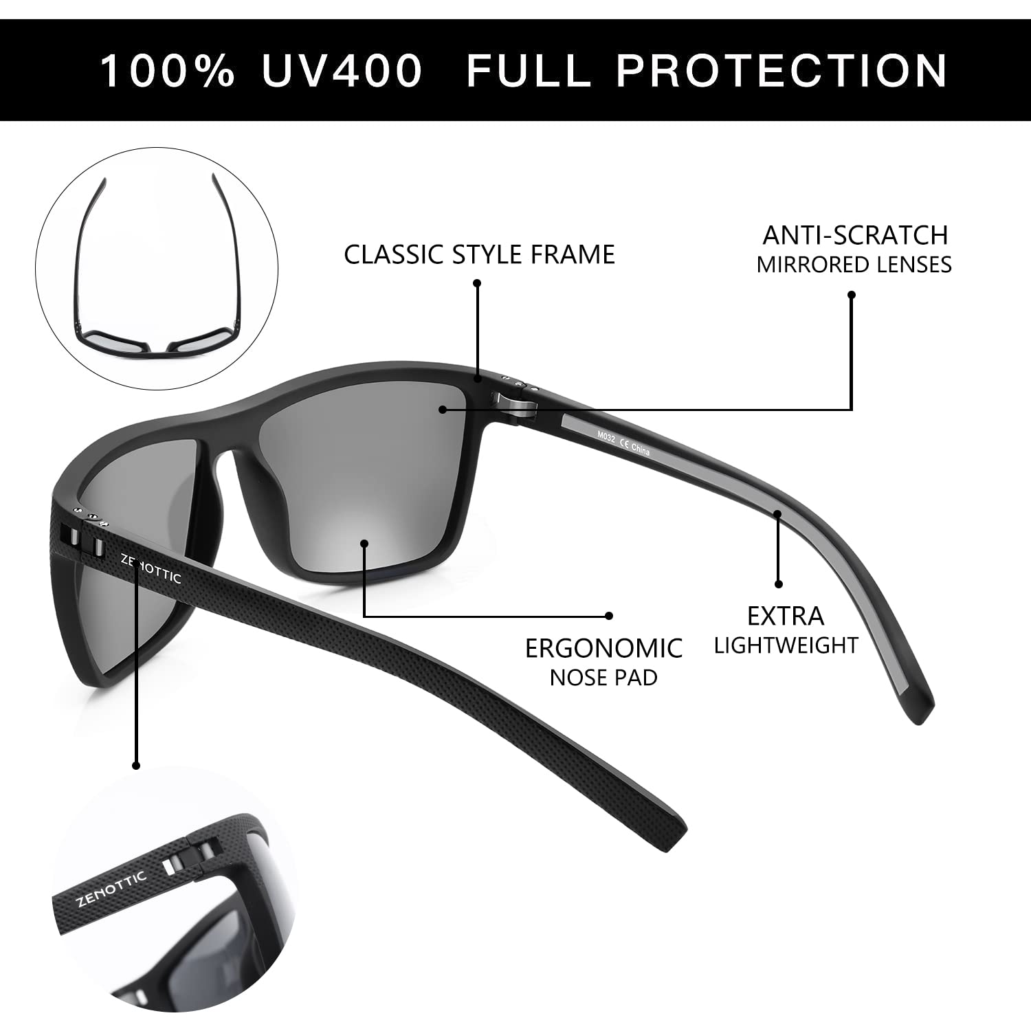 Foto 5 | Gafas De Sol Zenottic Polarized Tr90 Frame Uv400 Para Hombre - Venta Internacional.