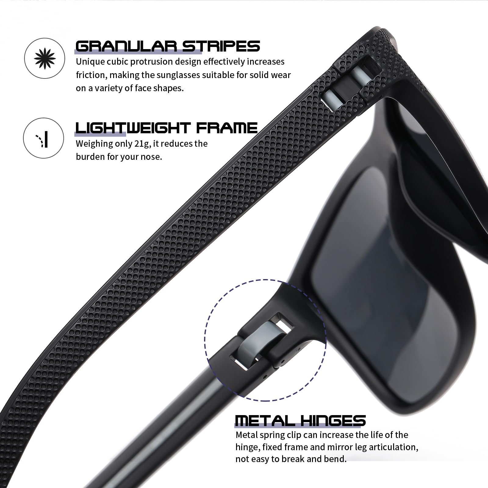Foto 6 | Gafas De Sol Polarizadas Turbopep Square Uv400 Para Hombre Y Mujer - Venta Internacional.
