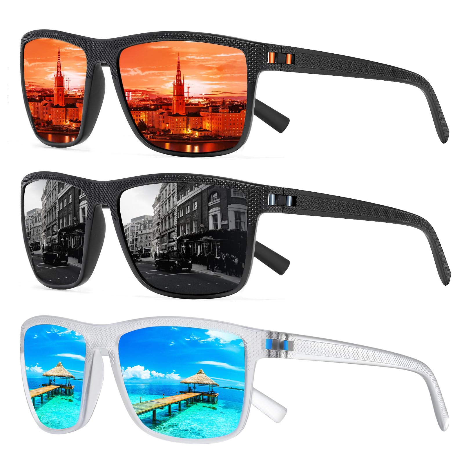 Foto 1 | Gafas De Sol Turbopep Cuadradas Polarizadas Ligeras Uv400 - Venta Internacional.