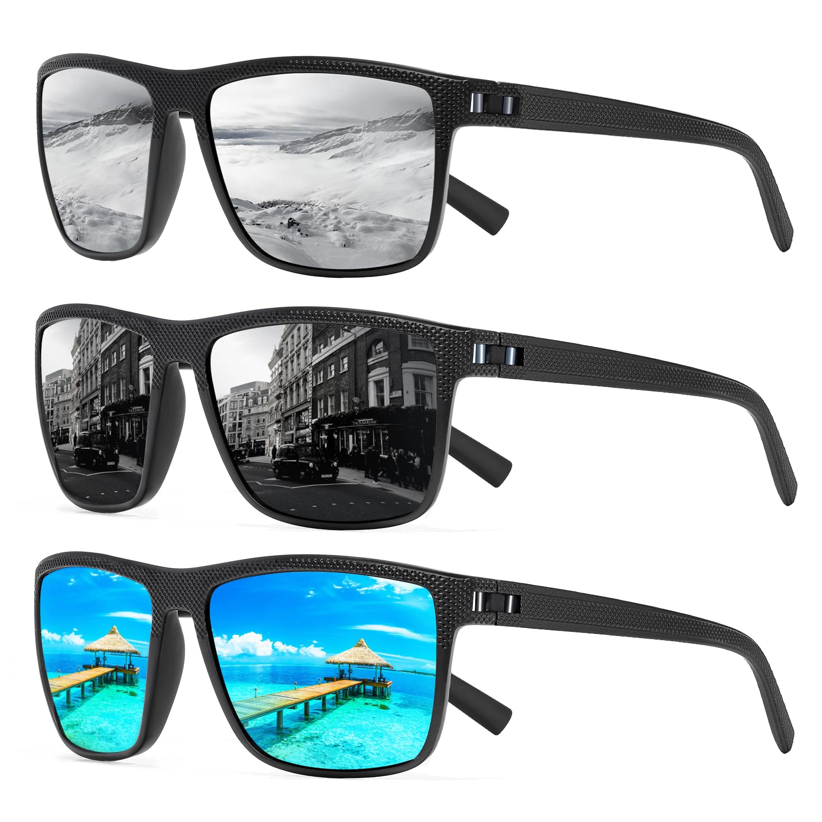 Foto 2 pulgar | Gafas De Sol Turbopep Cuadradas Polarizadas Ligeras Uv400 - Venta Internacional.