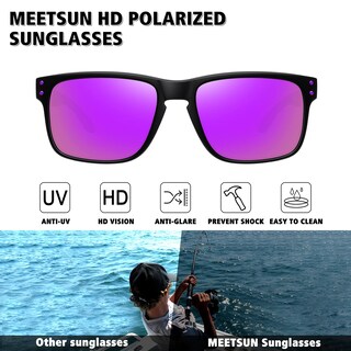 Foto 2 | Gafas De Sol Meetsun Polarizadas Con Protección Uv400 Marco Negro - Venta Internacional.