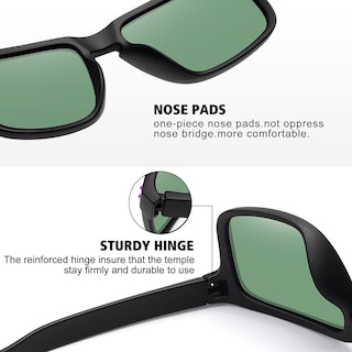 Foto 4 | Gafas De Sol Meetsun Polarizadas Con Protección Uv400 Marco Negro - Venta Internacional.