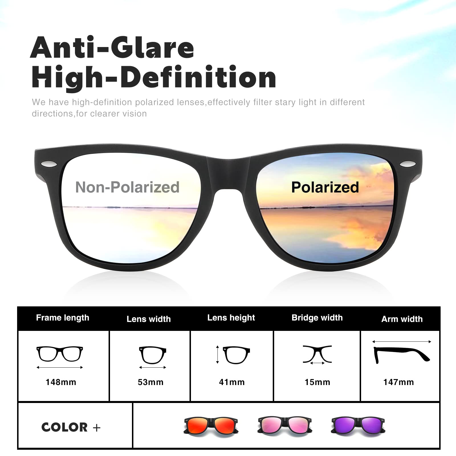 Foto 5 pulgar | Gafas De Sol Demikos Polarizadas Con Protección Uv400 Para Hombres Y Mujeres - Venta Internacional.