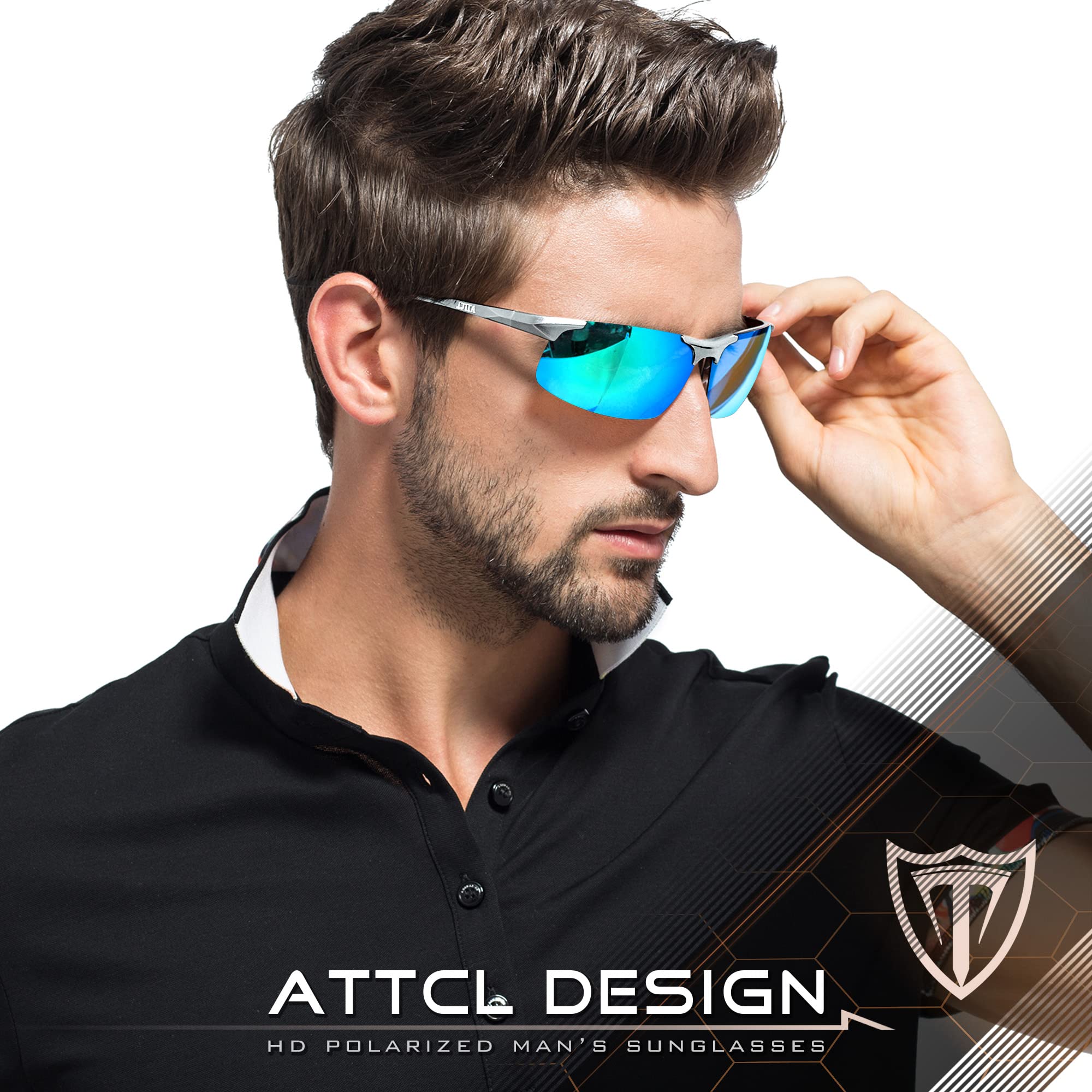 Foto 3 pulgar | Gafas De Sol Attcl Con Marco Metálico Al-mg Polarizado Con Espejo 8177 - Venta Internacional.